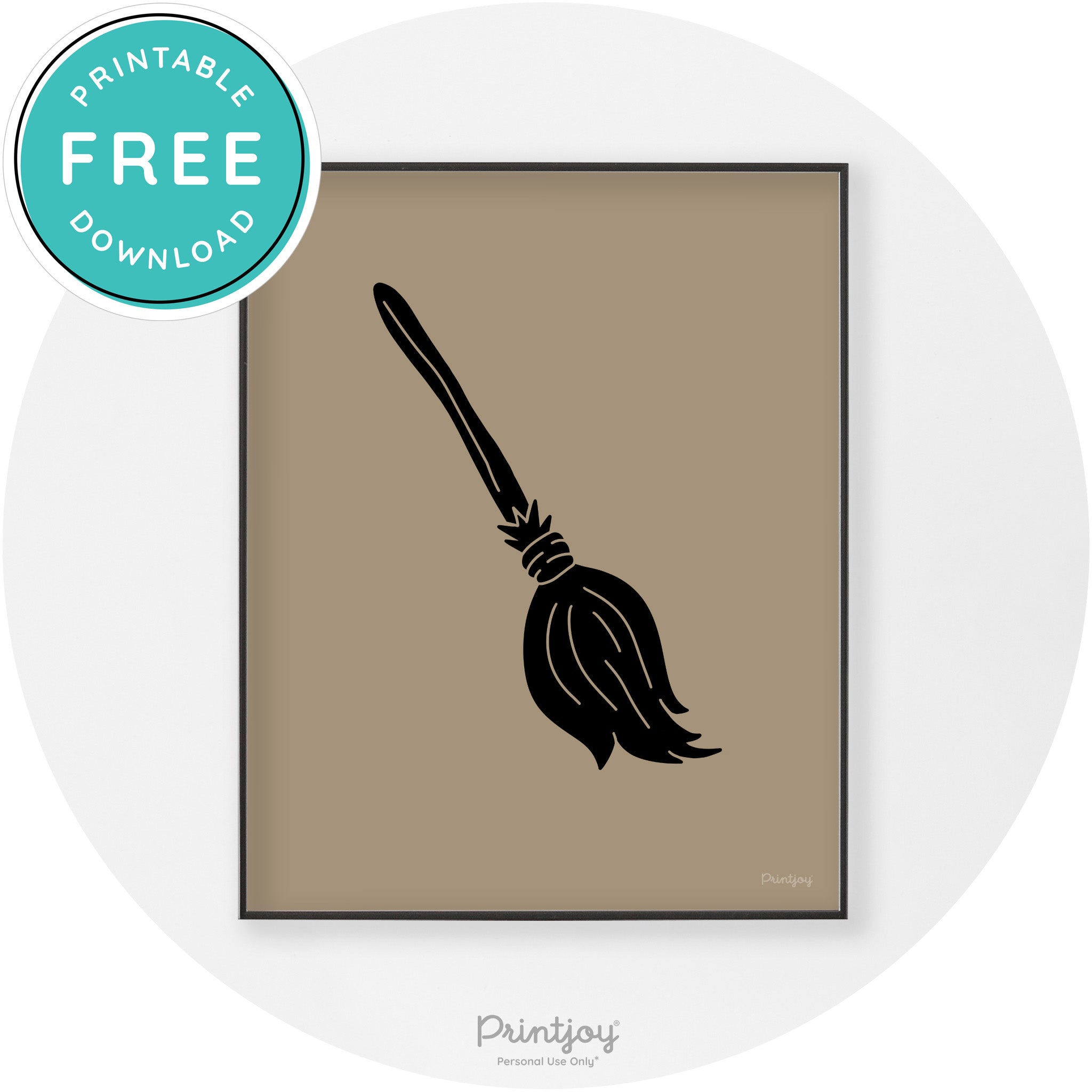 Witches Broom Halloween Cute Modern Chic Wall Art Free Printable - Printjoy