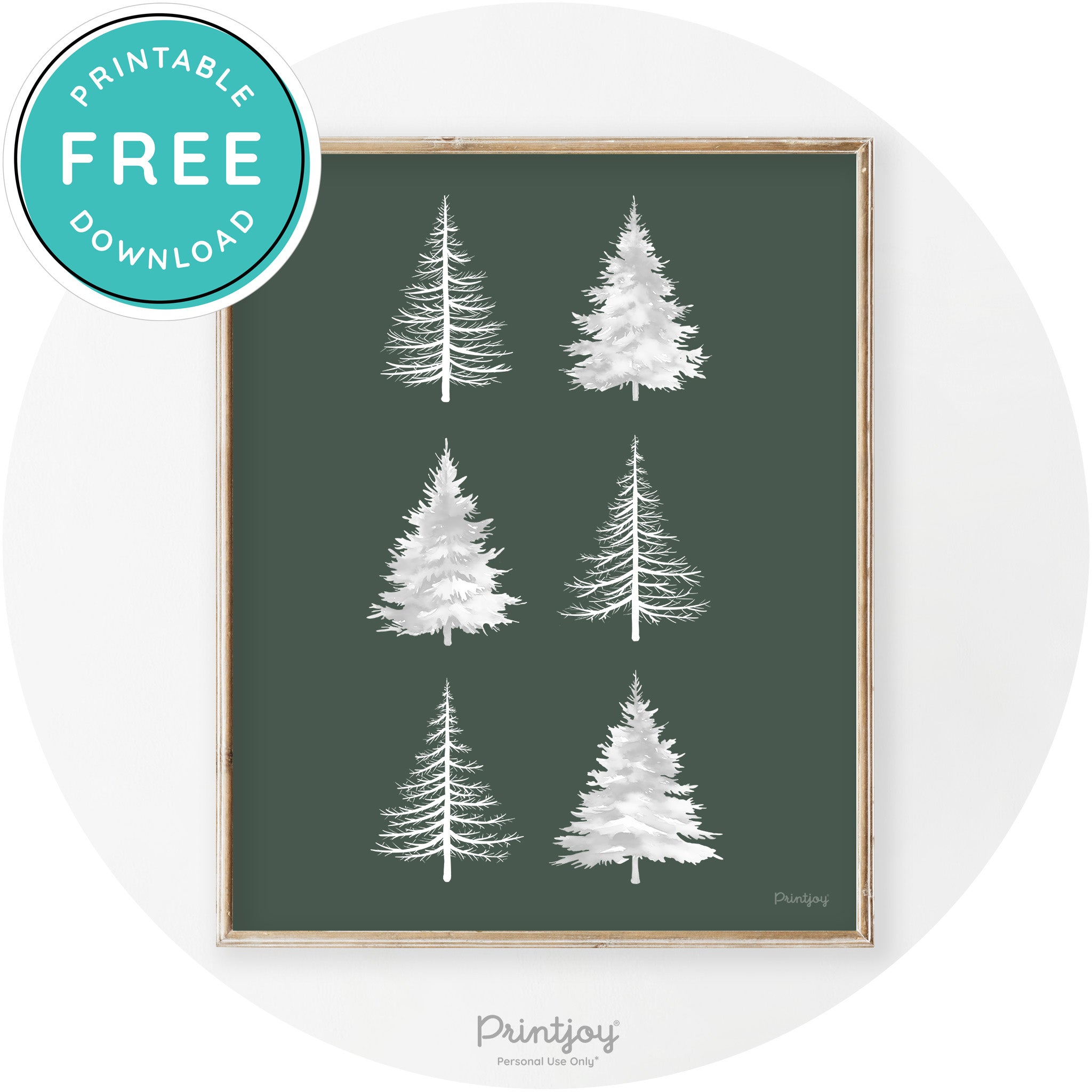 Christmas Trees Silhouette Modern Transitional Wall Art Free Printable