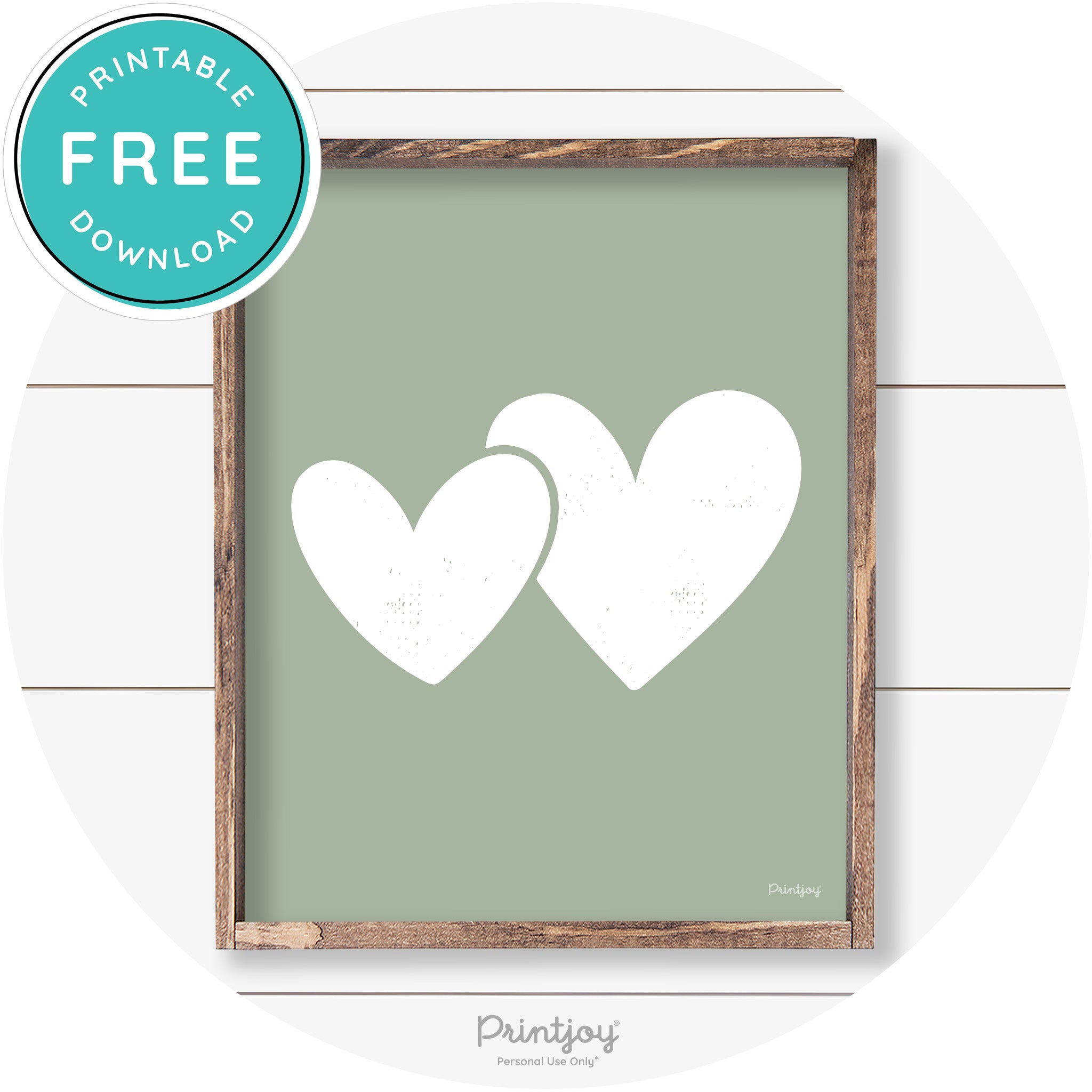 Heart Silhouettes Cute Couples Farmhouse Wall Art Free Printable