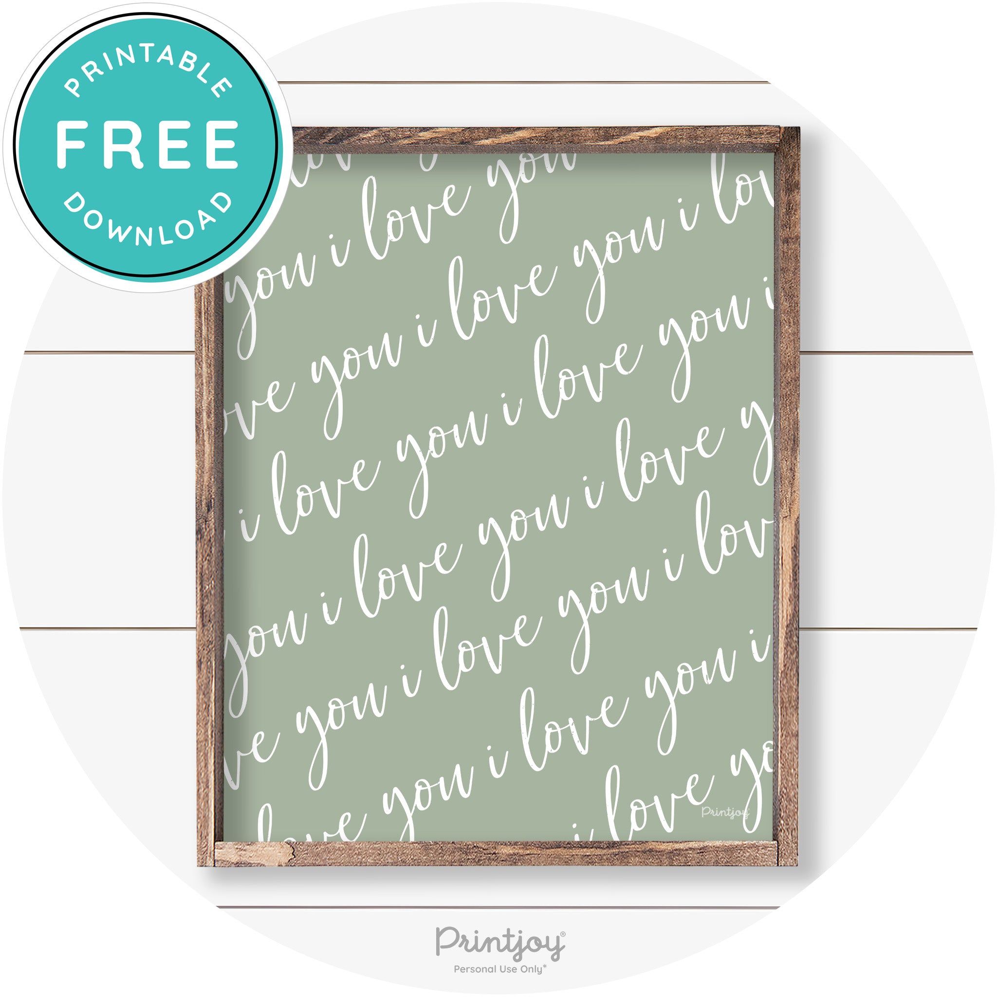 I Love You Pattern Cute Couples Farmhouse Wall Art Free Printable - Printjoy