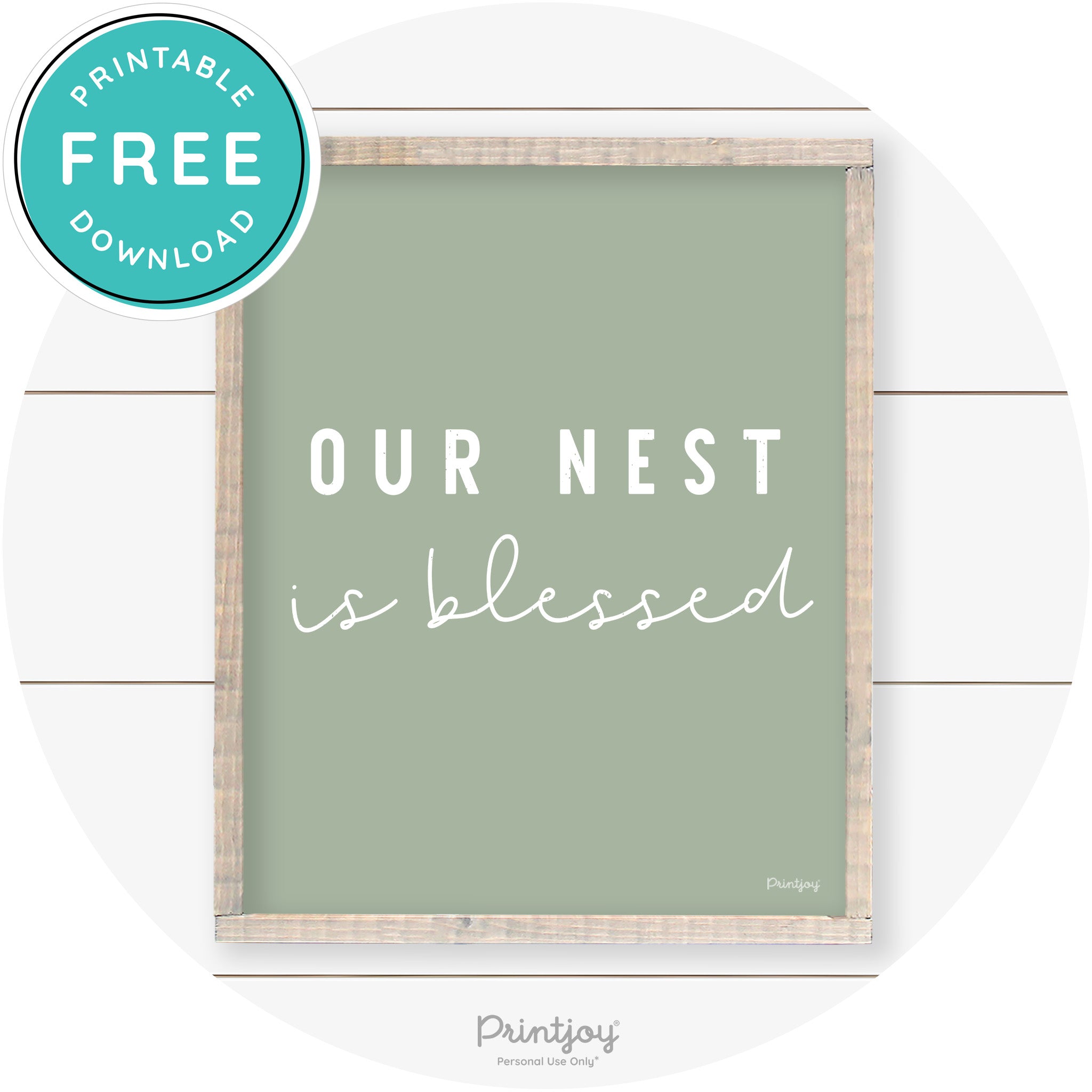 Our Nest Is Blessed Farmhouse Living Room Wall Art Free Printable - Printjoy