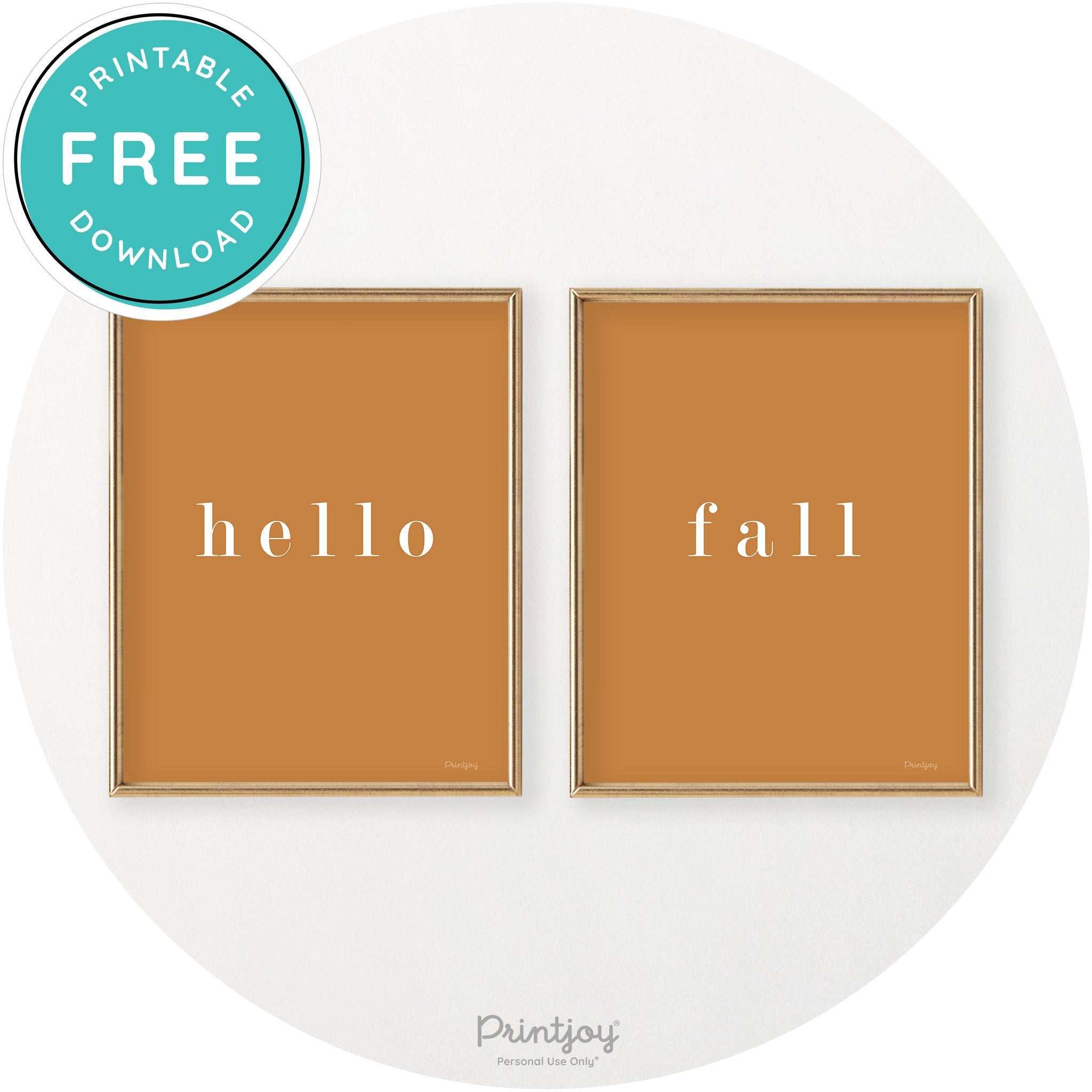 Hello Fall Set Of 2 Simple Modern Chic Wall Art Decor Free Printable - Printjoy