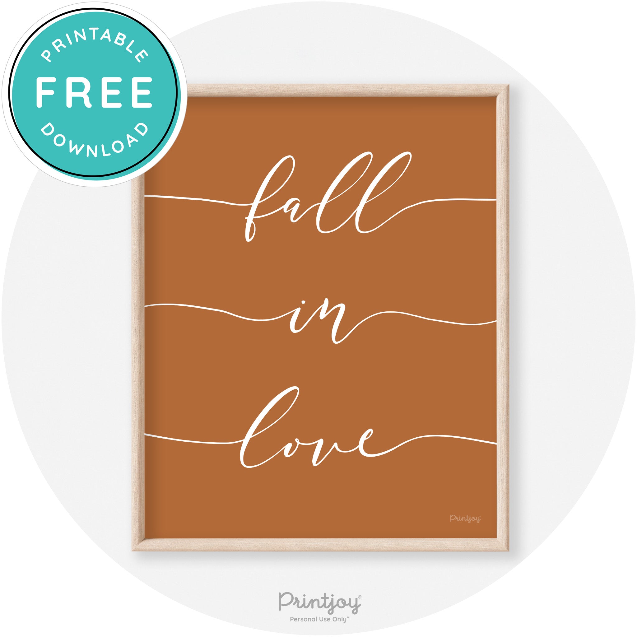 Fall In Love Autumn Modern Transitional Wall Art Decor Free Printable - Printjoy