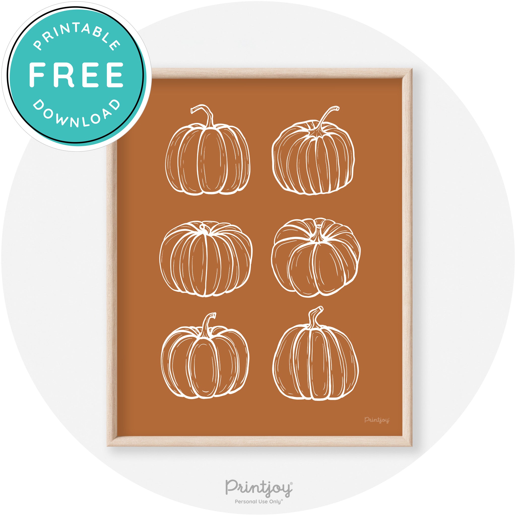 Fall Pumpkin Drawings Transitional Decor Wall Art Free Printable - Printjoy