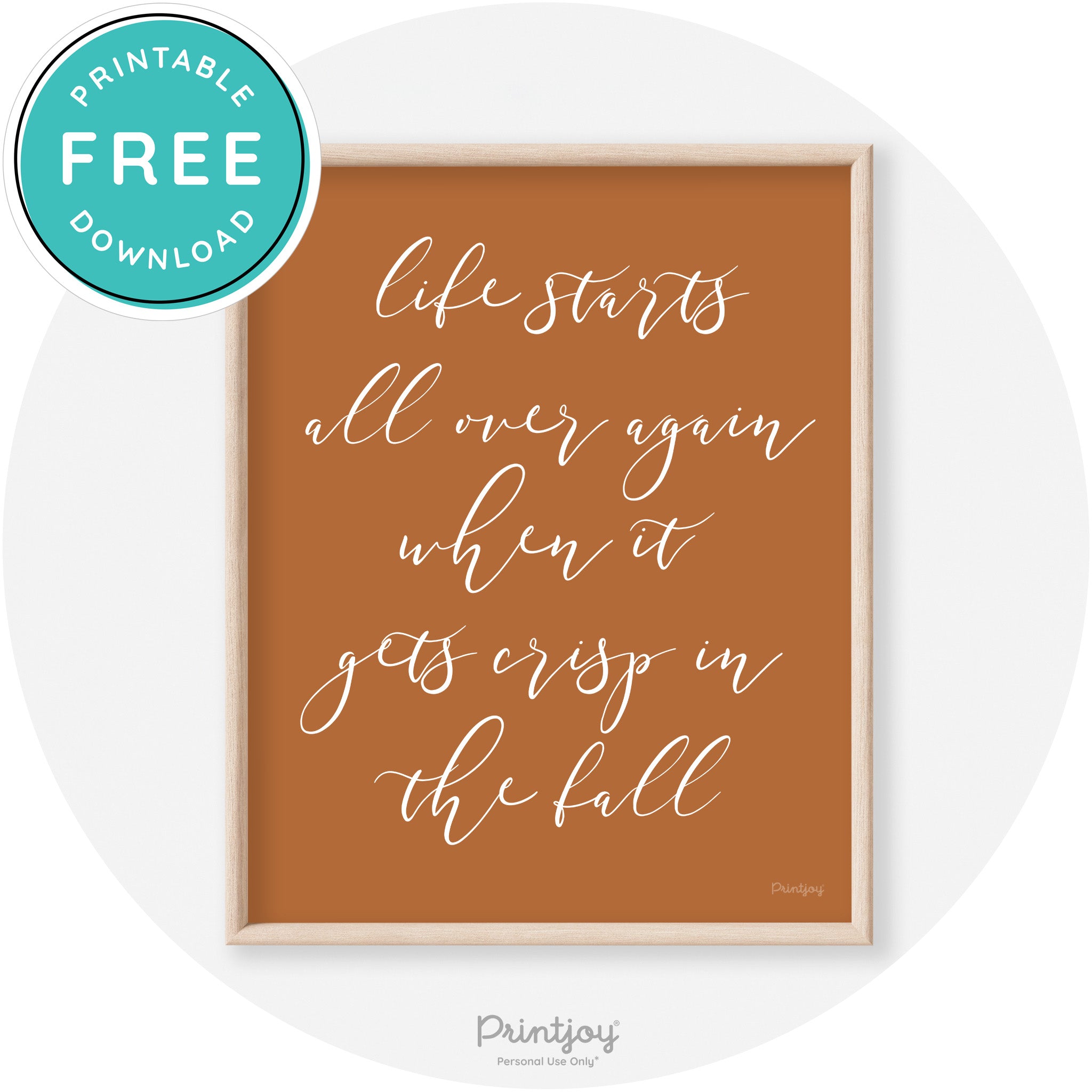 Fall Quote Modern Transitional Decor Wall Art Free Printable - Printjoy