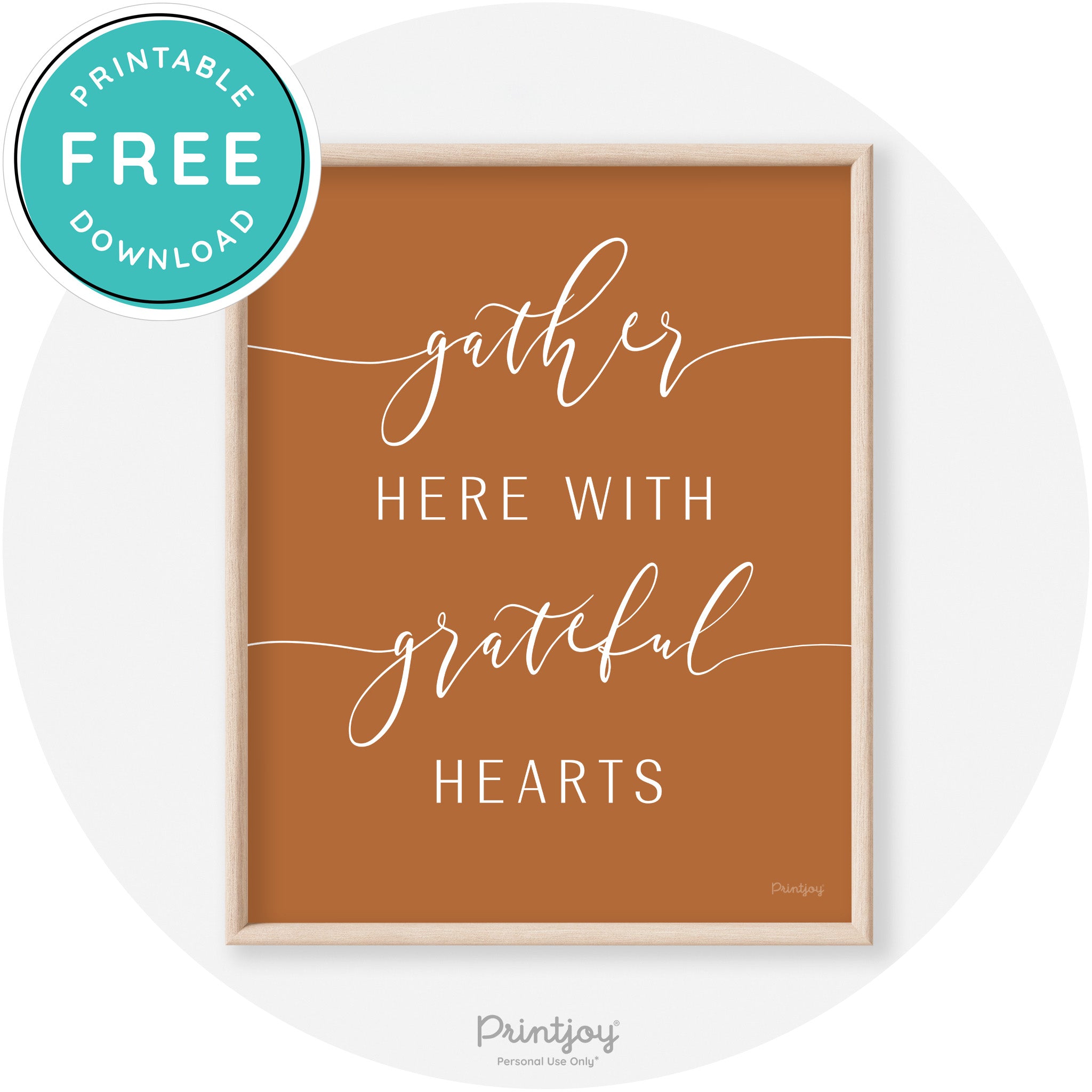 Gather Here Grateful Hearts Thanksgiving Transitional Art Free Printable - Printjoy