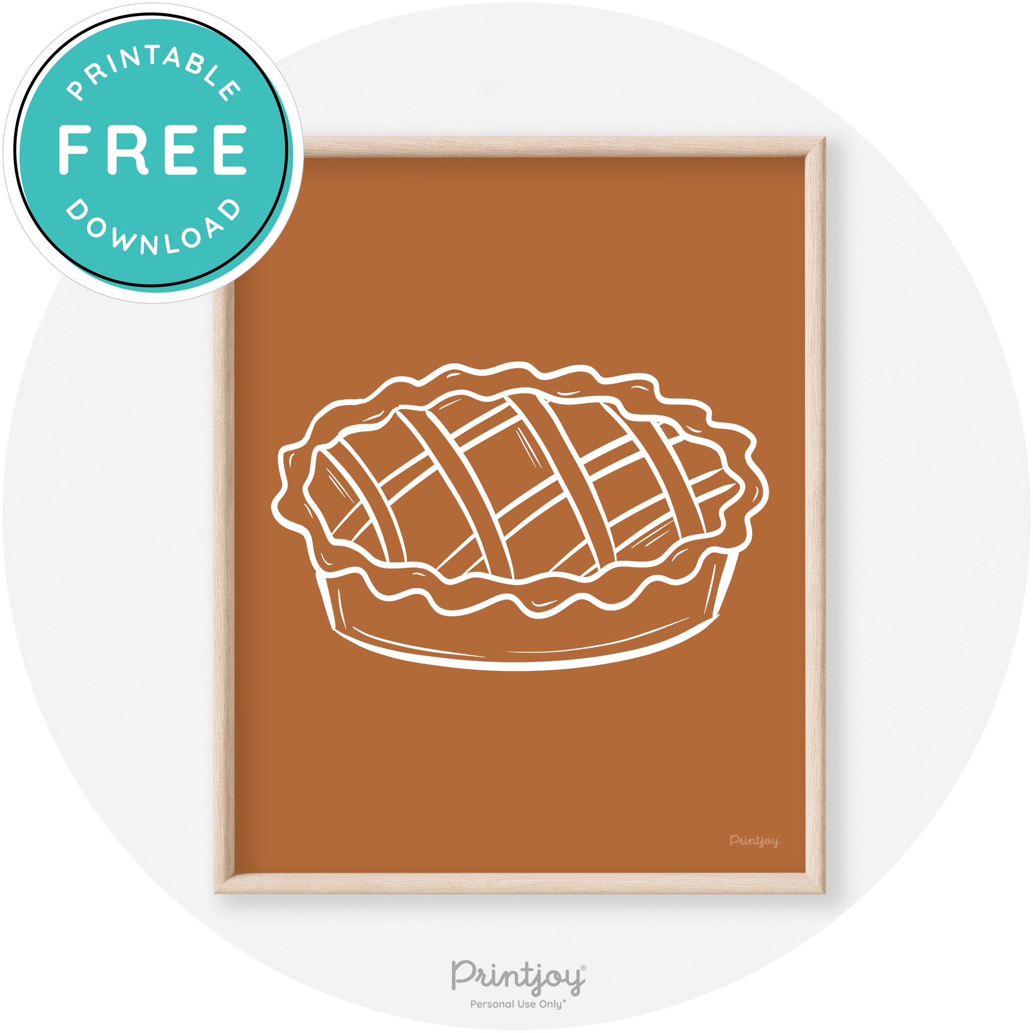 Pie Drawing Thanksgiving Modern Transitional Wall Art Free Printable - Printjoy