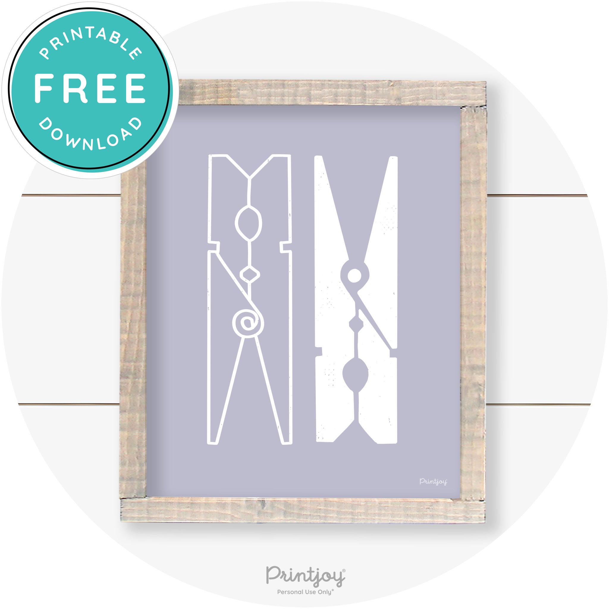 Clothespins Cute Laundry Room Farmhouse Wall Art Free Printable - Printjoy