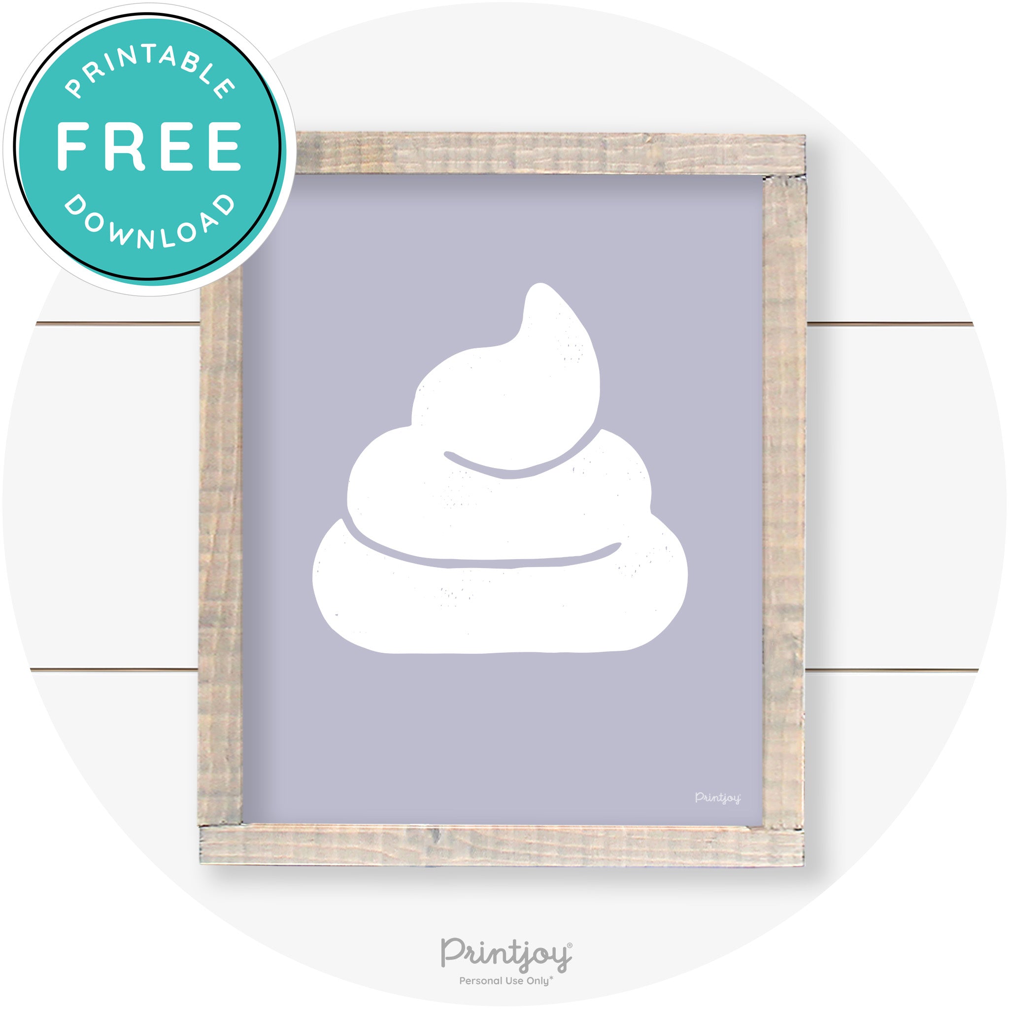 Poop Emoji Silhouette Funny Bathroom Sign Wall Art Free Printable - Printjoy