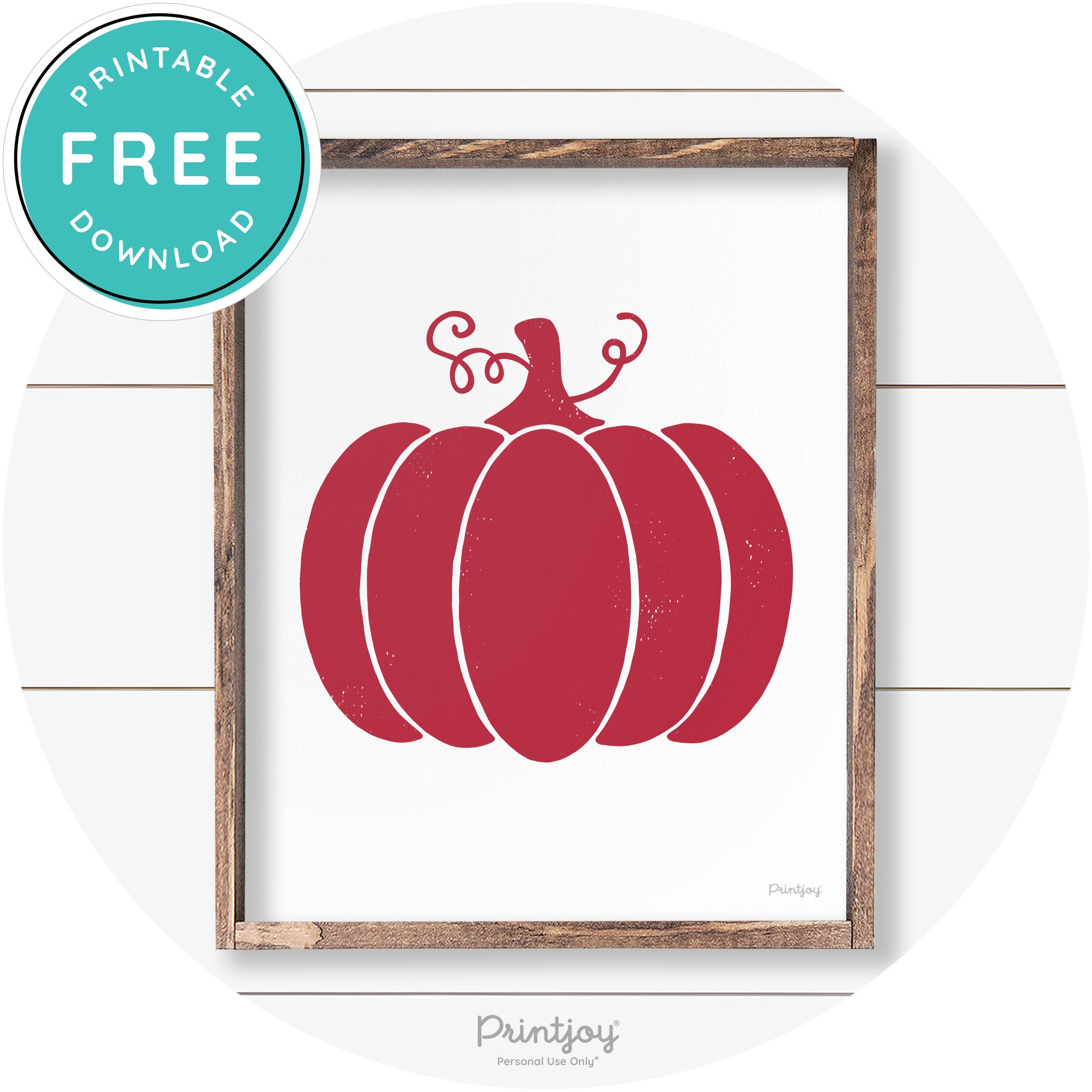 Pumpkin Thanksgiving Cute Farmhouse Wall Art Decor Free Printable - Printjoy