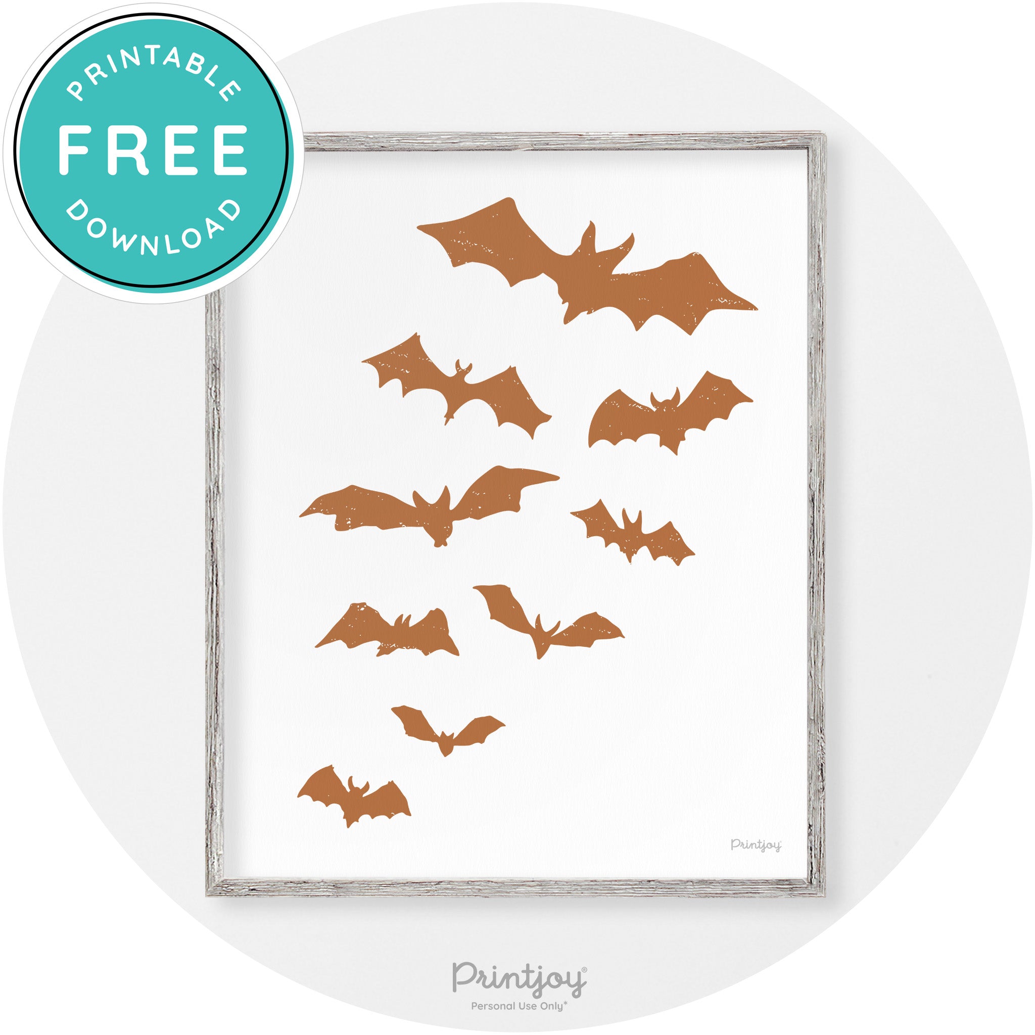 Halloween Bats Silhouette Modern Vintage Wall Art Free Printable - Printjoy
