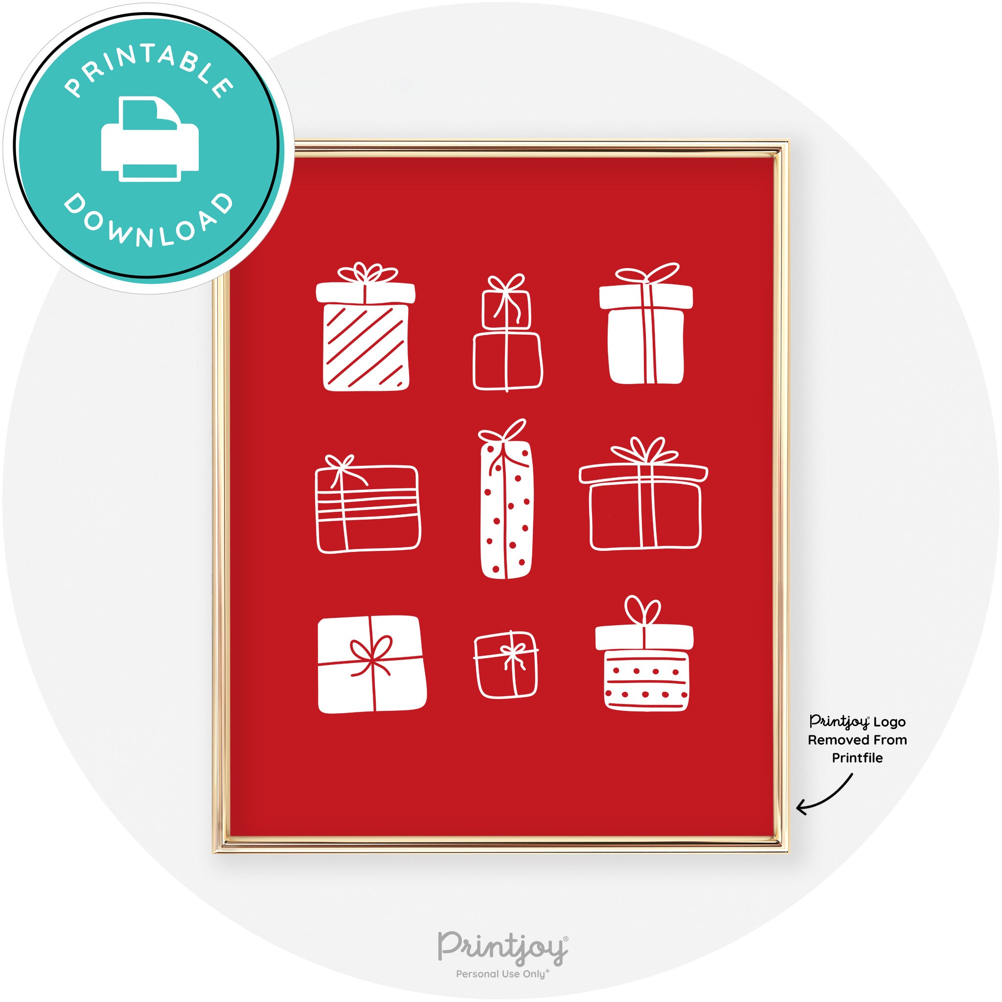 Presents Christmas Gifts Cute Modern Chic Wall Art Free Printable - Printjoy