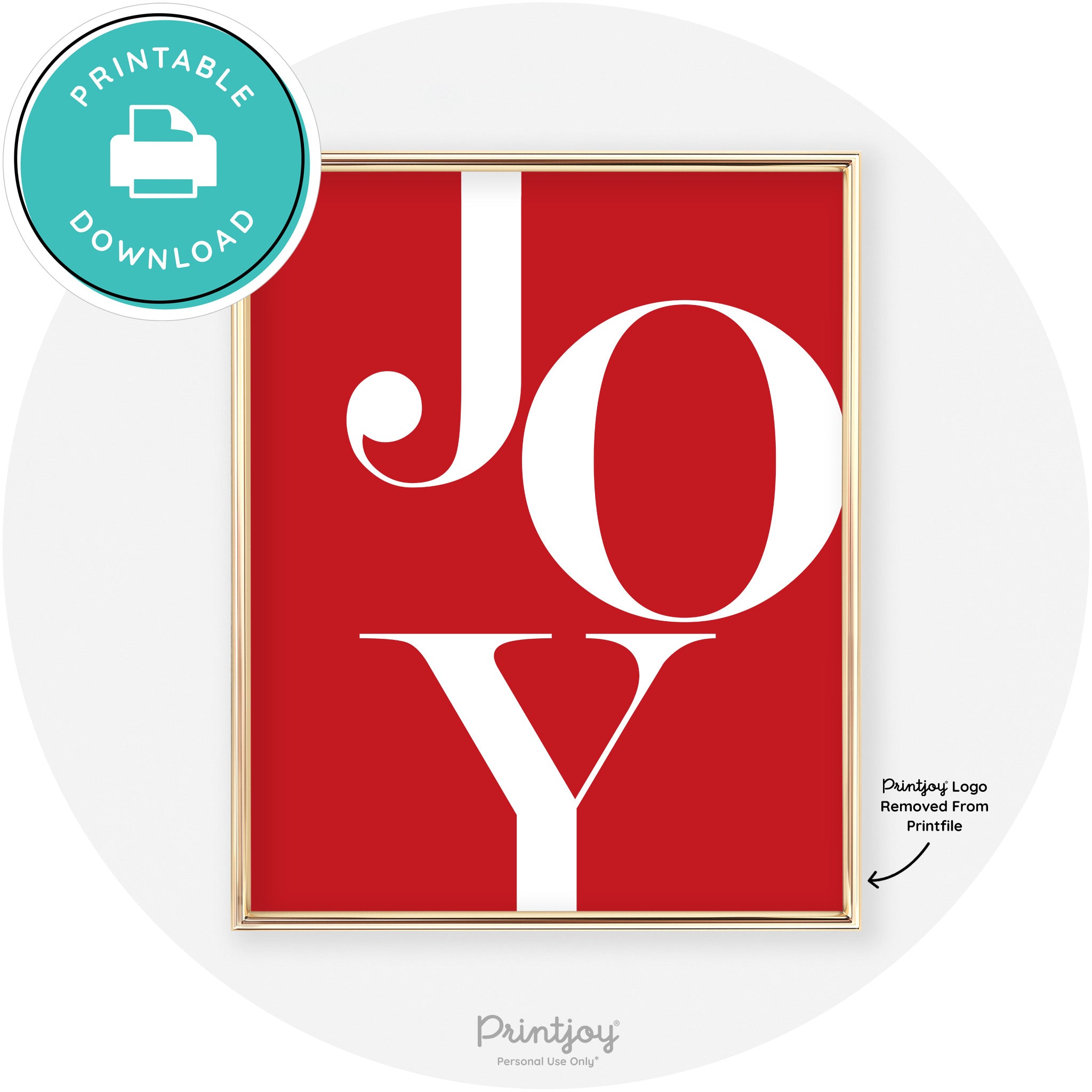 Joy Typography Cute Simple Modern Wall Art Decor Free Printable - Printjoy