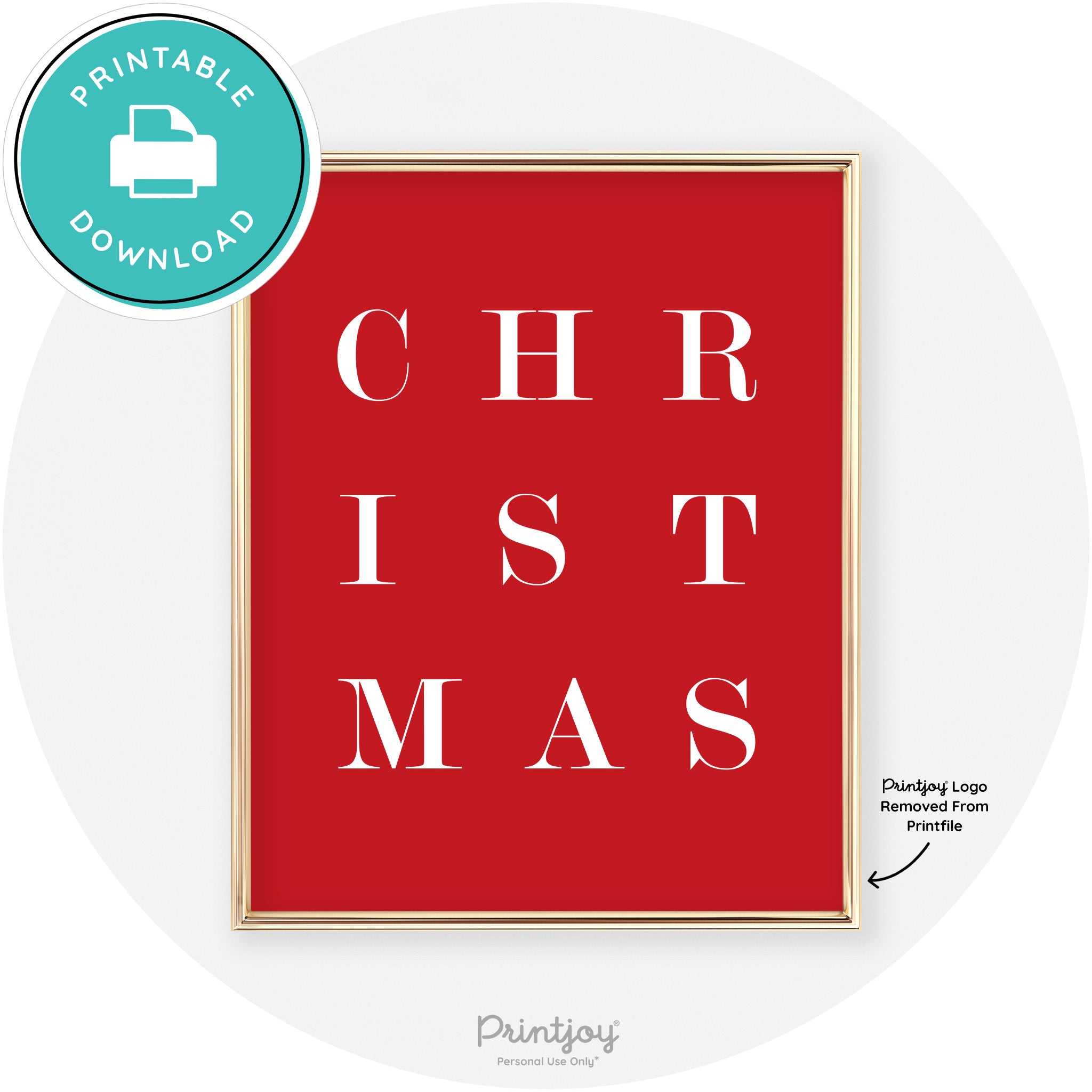Christmas Typography Cute Modern Chic Decor Wall Art Free Printable - Printjoy