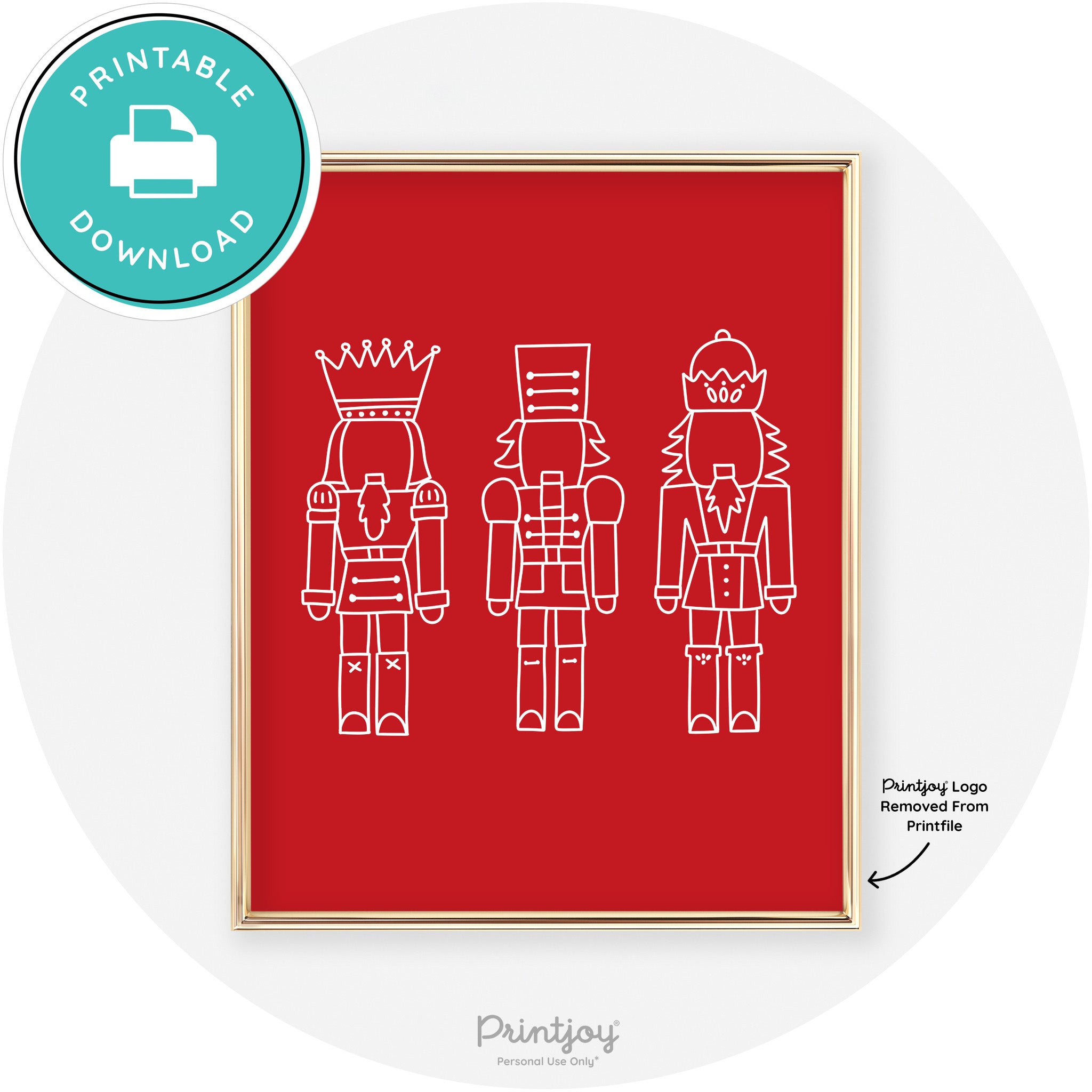 Nutcrackers Line Art Cute Modern Chic Wall Art Decor Free Printable - Printjoy