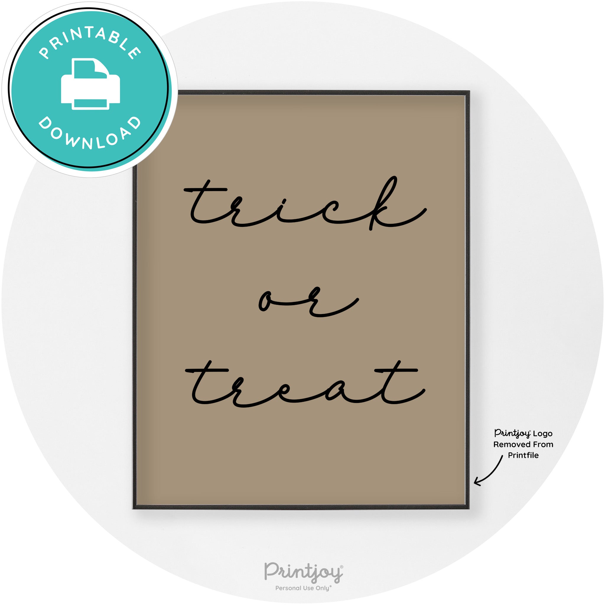 Halloween Cute Trick Or Treat Modern Chic Wall Art Printable - Printjoy