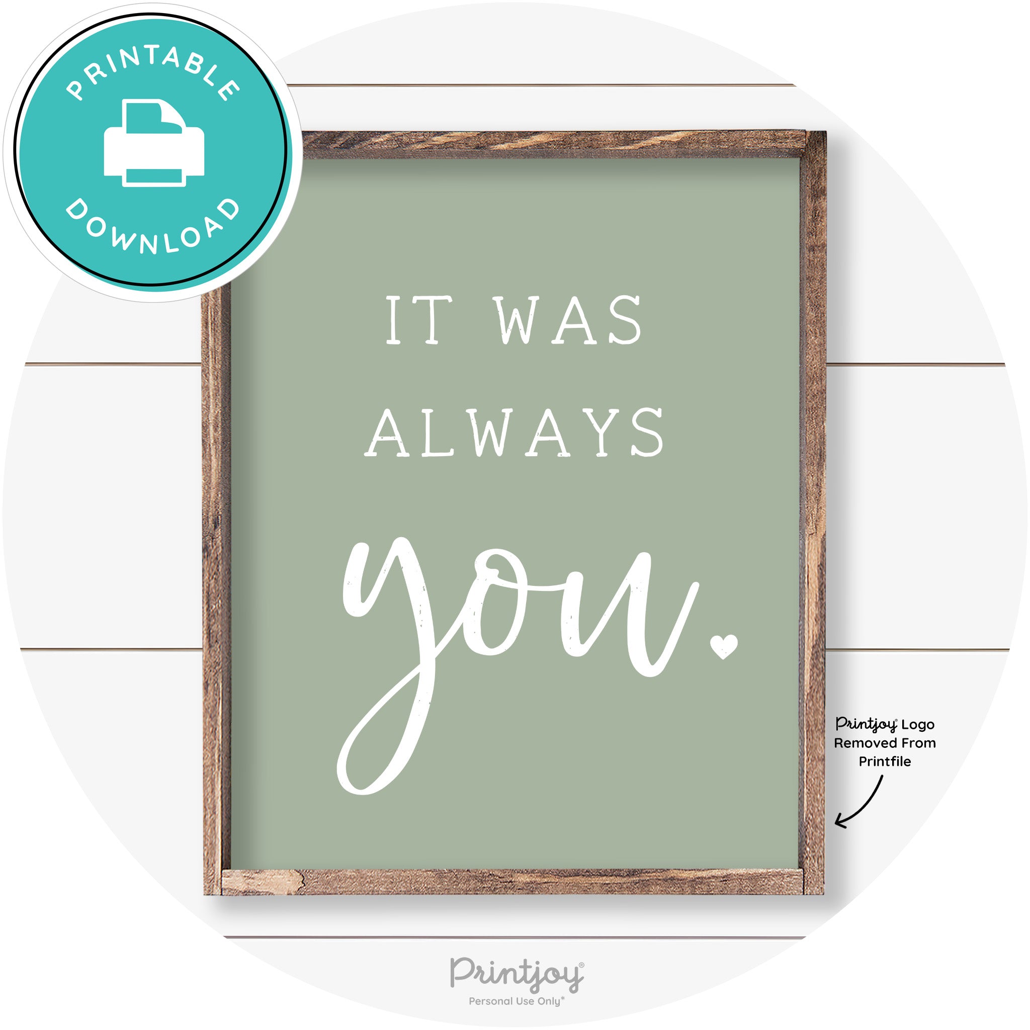 It Was Always You Cute Couples Farmhouse Wall Art Free Printable