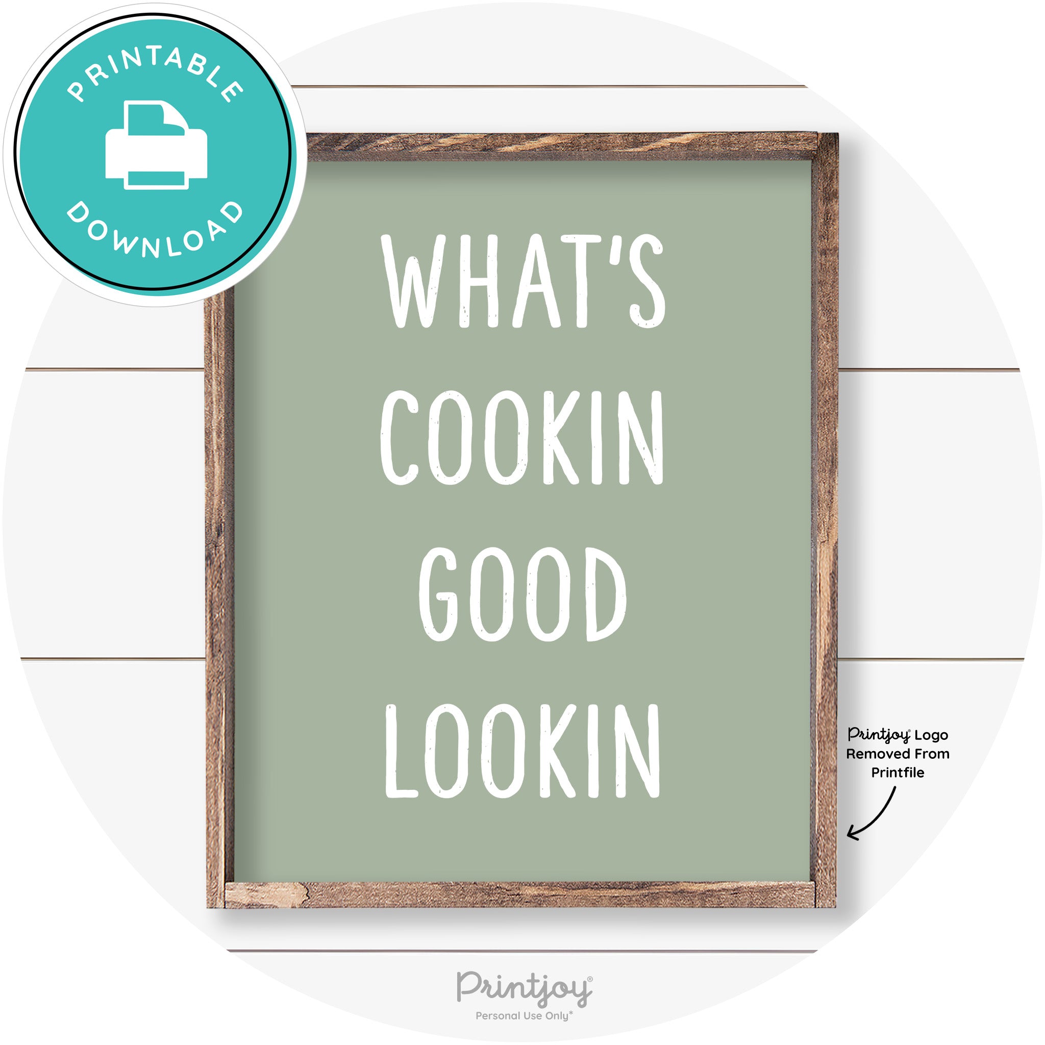 What's Cookin Good Lookin Farmhouse Kitchen Wall Art Free Printable - Printjoy