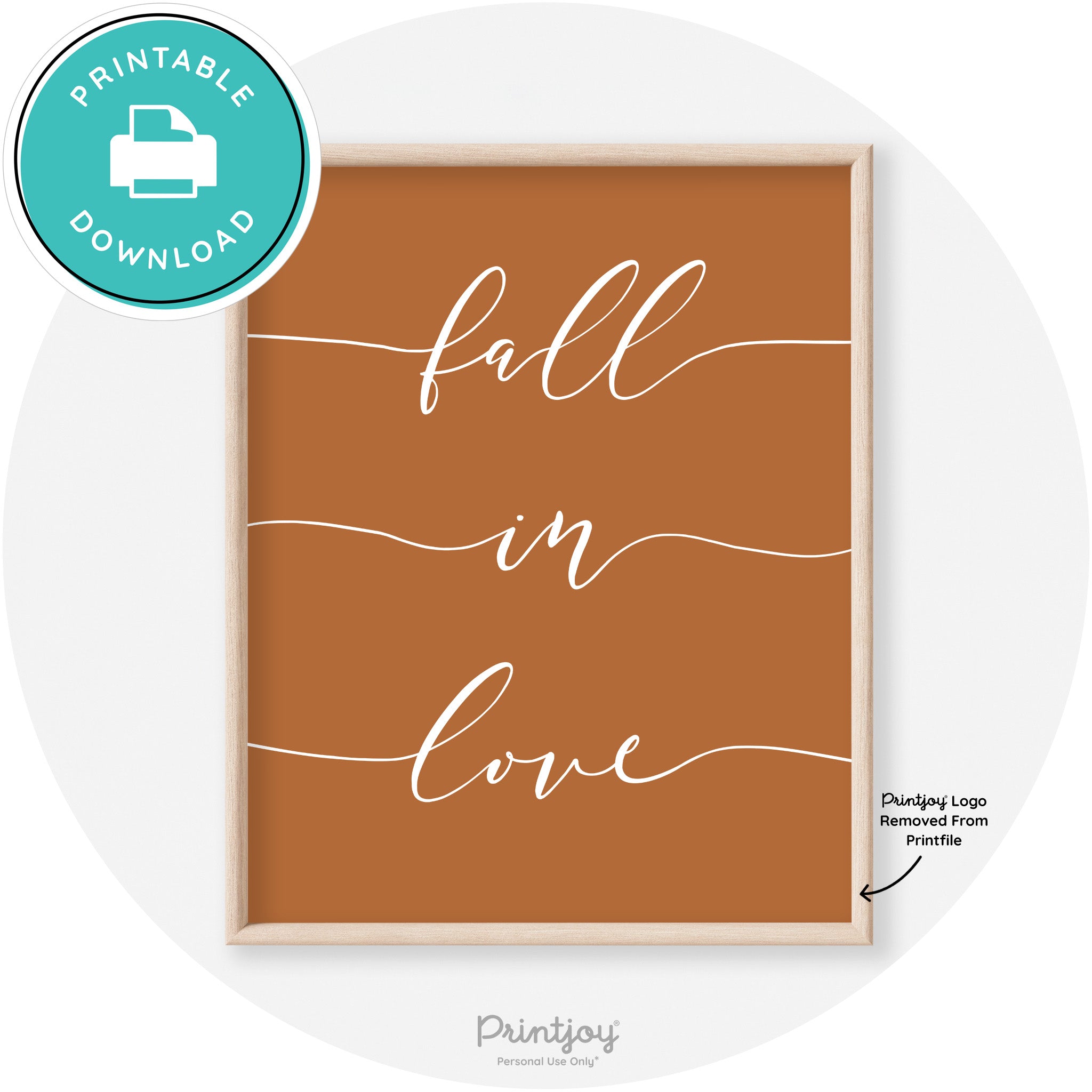 Fall In Love Autumn Modern Transitional Wall Art Decor Free Printable - Printjoy