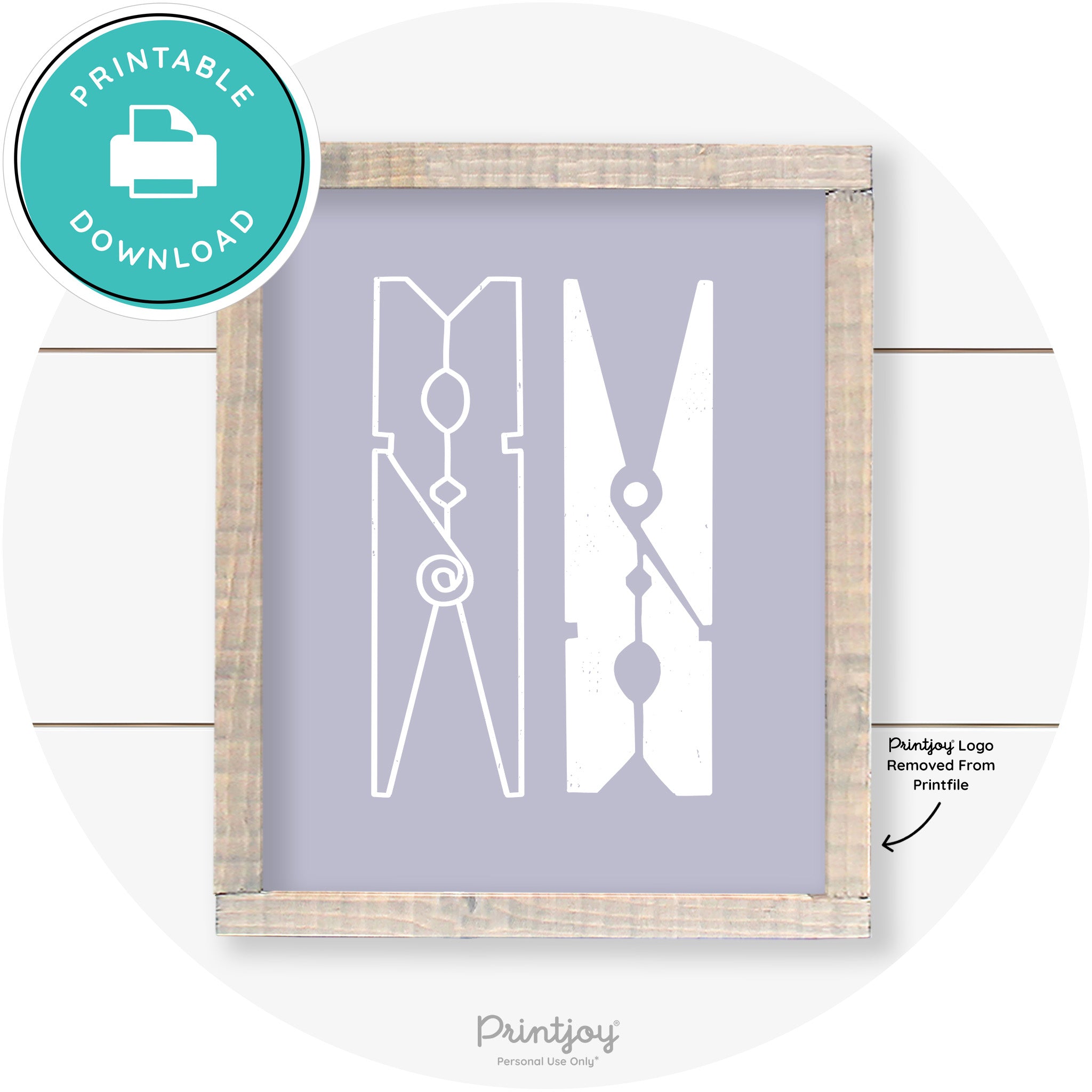 Clothespins Cute Laundry Room Farmhouse Wall Art Free Printable - Printjoy