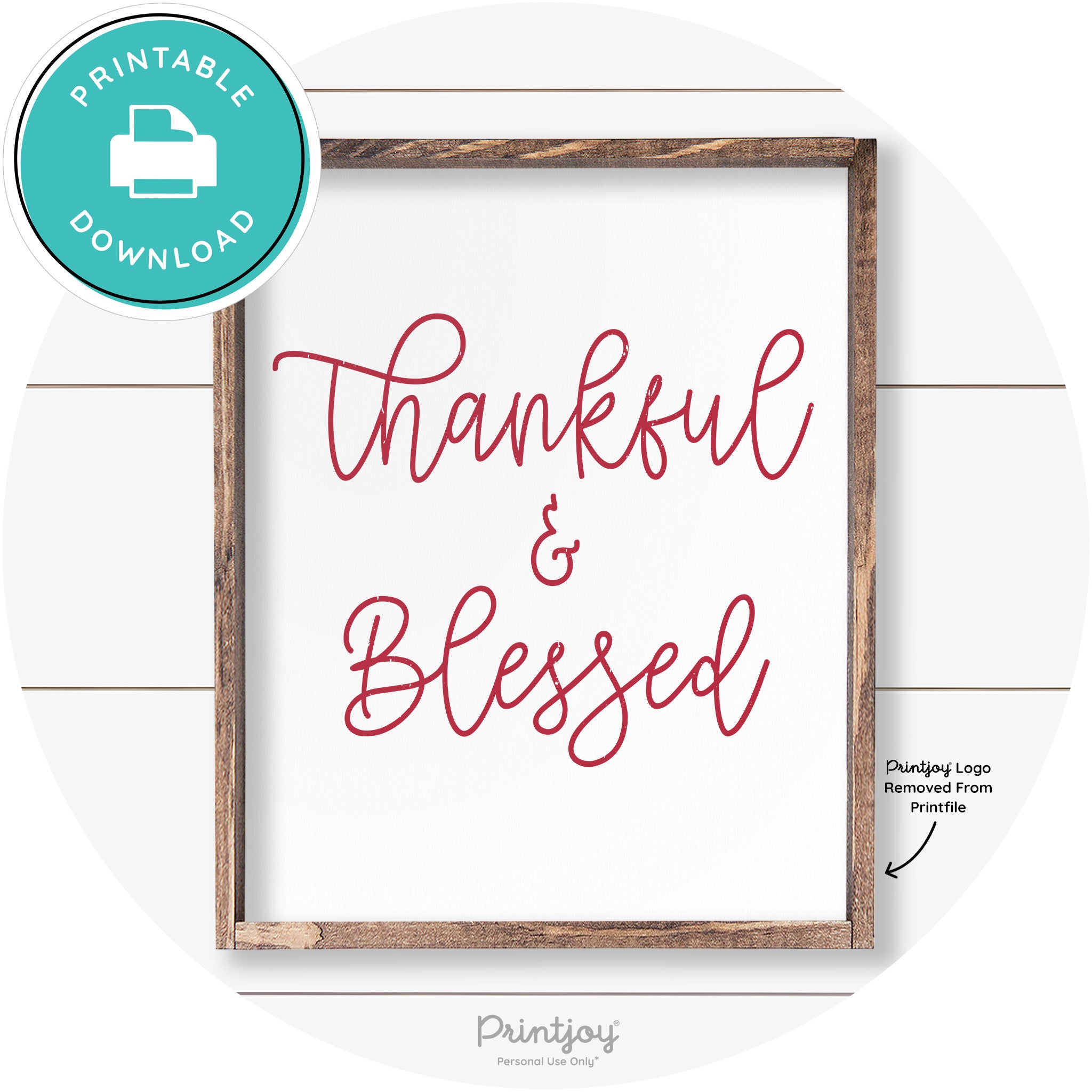 Thankful And Blessed Thanksgiving Farmhouse Wall Art Free Printable - Printjoy