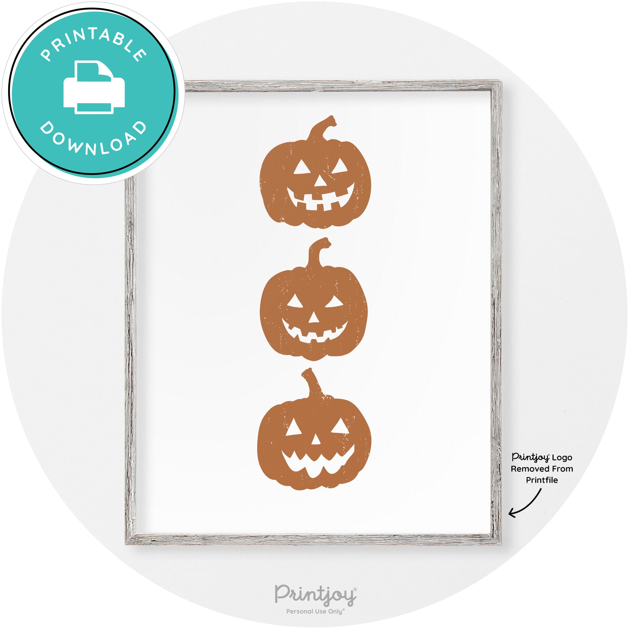 Halloween Jack O Lantern Pumpkins Vintage Wall Art Free Printable - Printjoy
