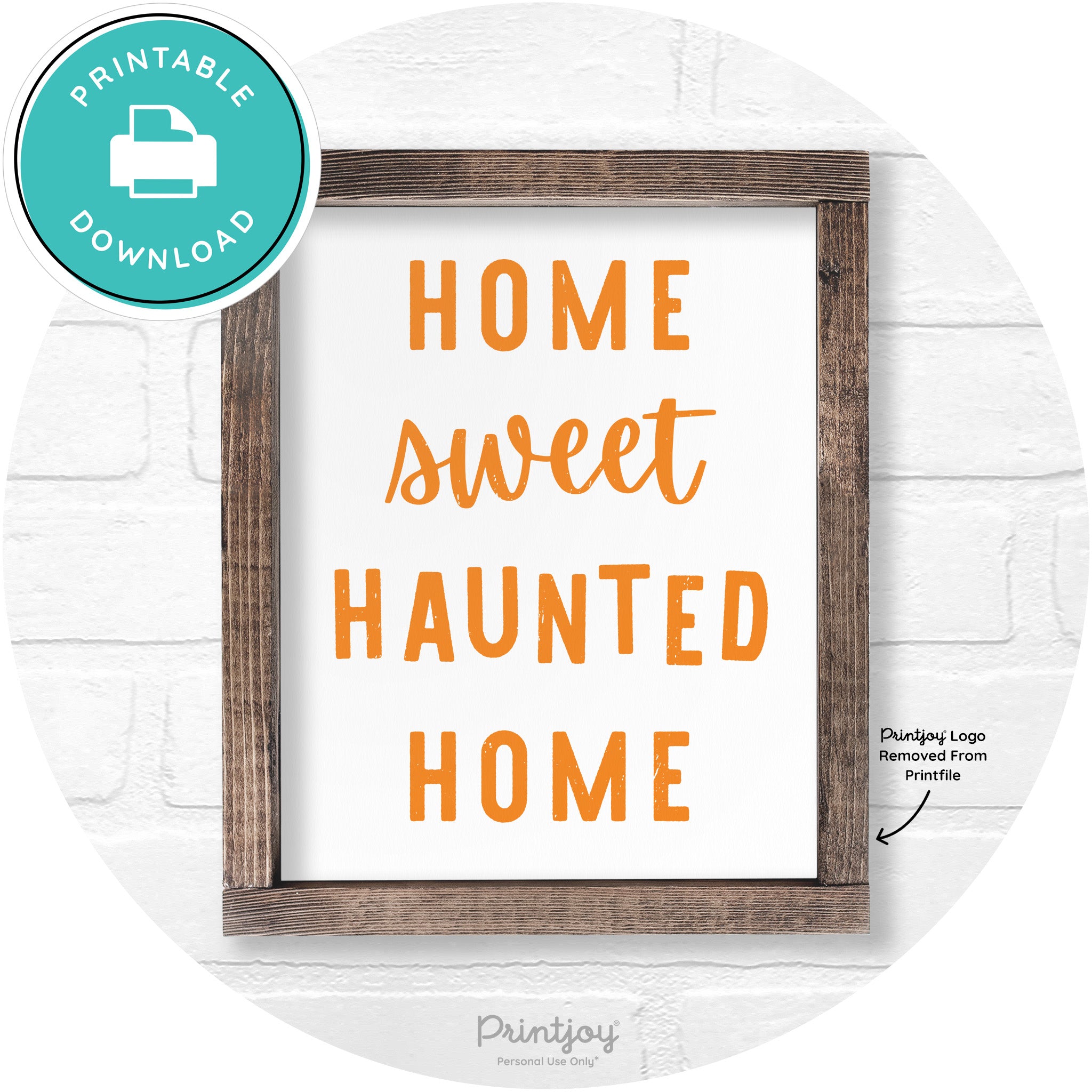 Home Sweet Haunted Home Rustic Halloween Wall Art Free Printable - Printjoy