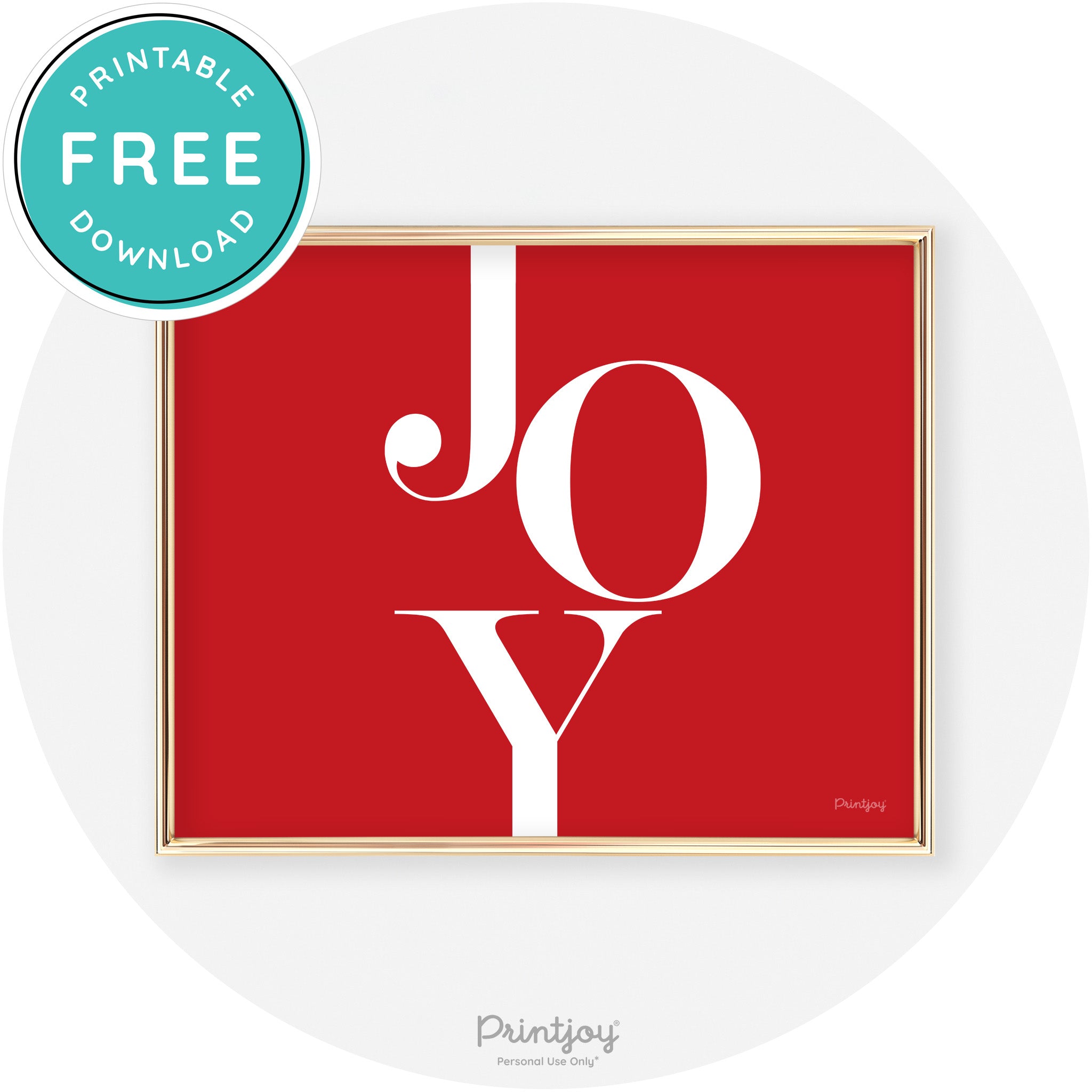 Joy Typography Cute Simple Modern Wall Art Decor Free Printable - Printjoy