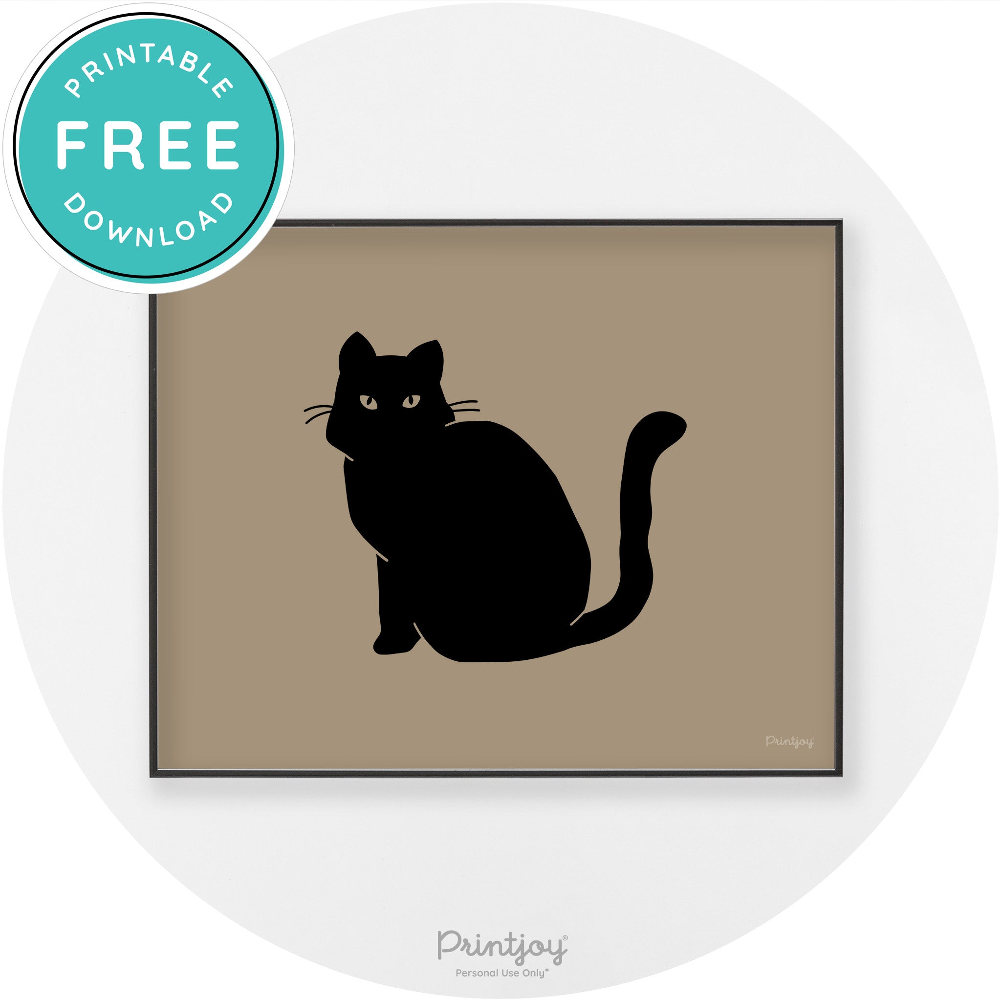 Halloween Spooky Cat Modern Chic Wall Art Decor Printable - Printjoy