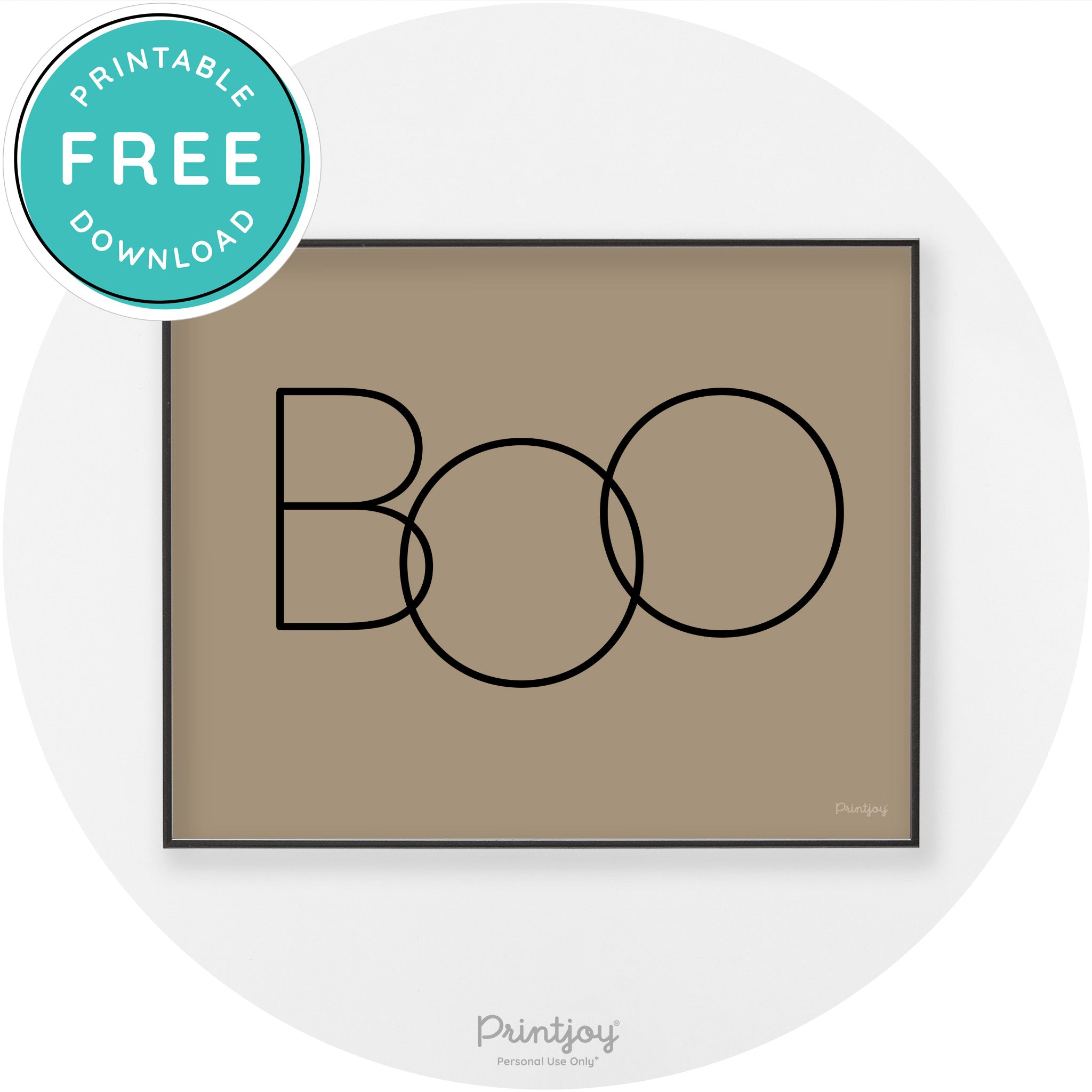 Halloween Cute Boo Modern Chic Wall Art Decor Printable - Printjoy