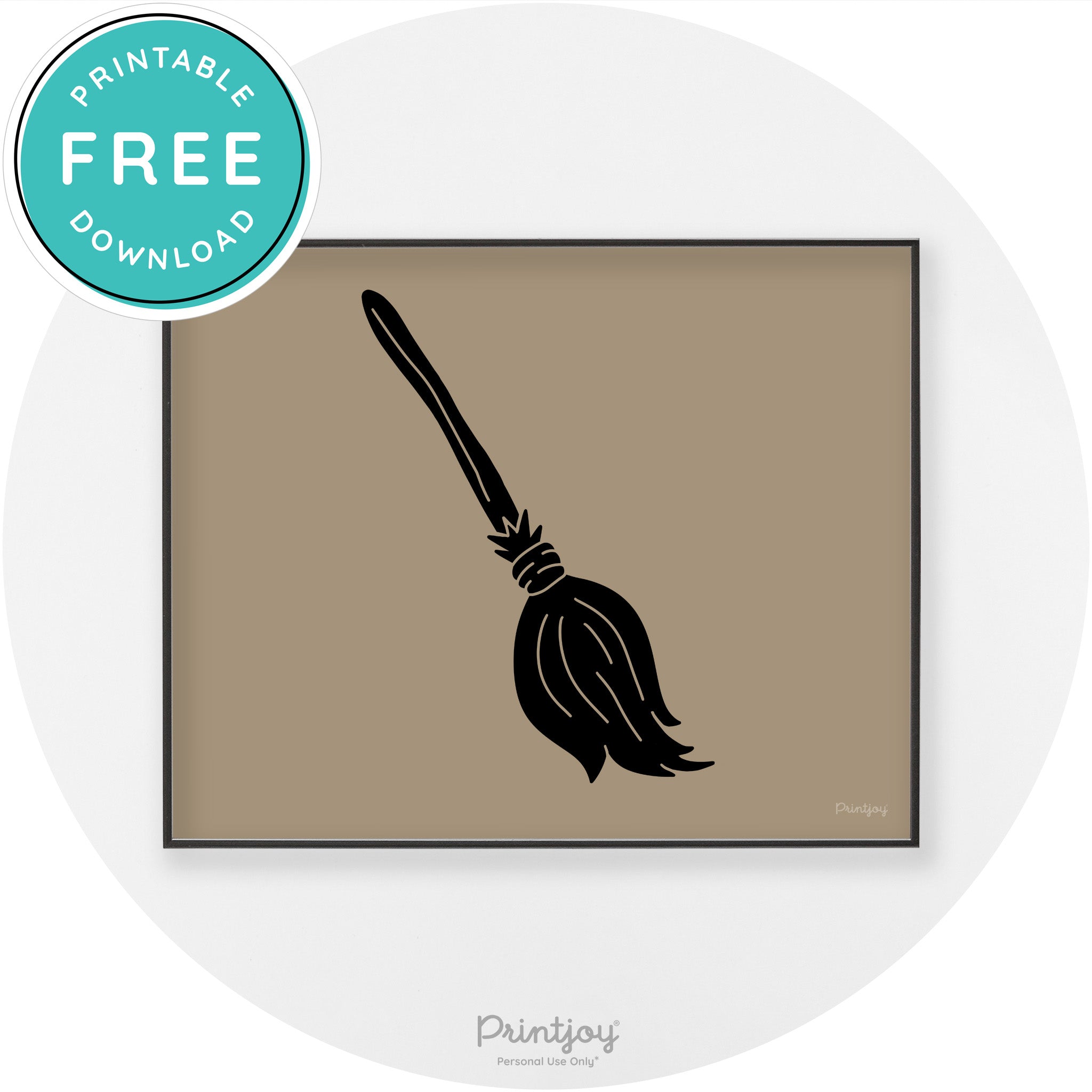 Witches Broom Halloween Cute Modern Chic Wall Art Free Printable - Printjoy