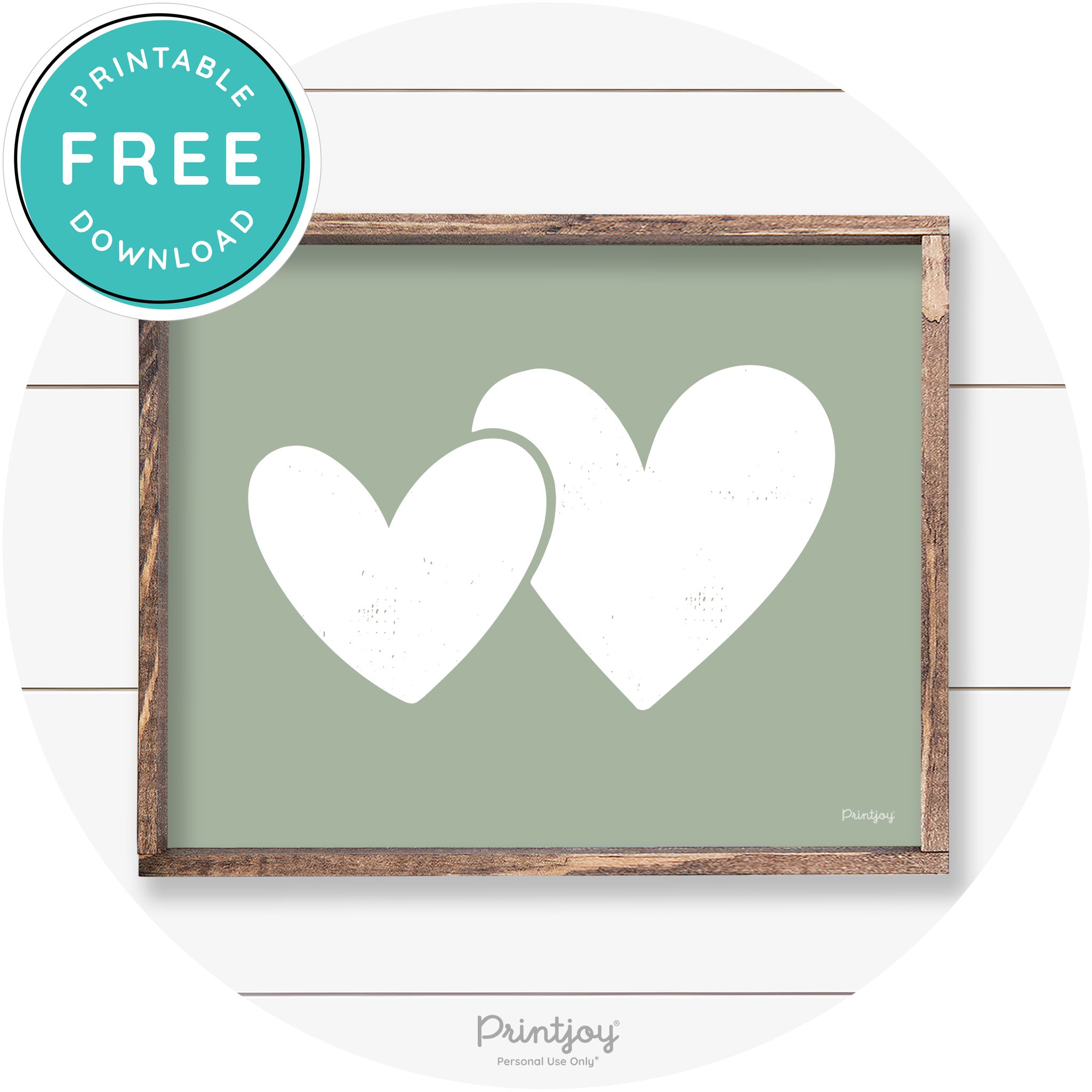 Heart Silhouettes Cute Couples Farmhouse Wall Art Free Printable