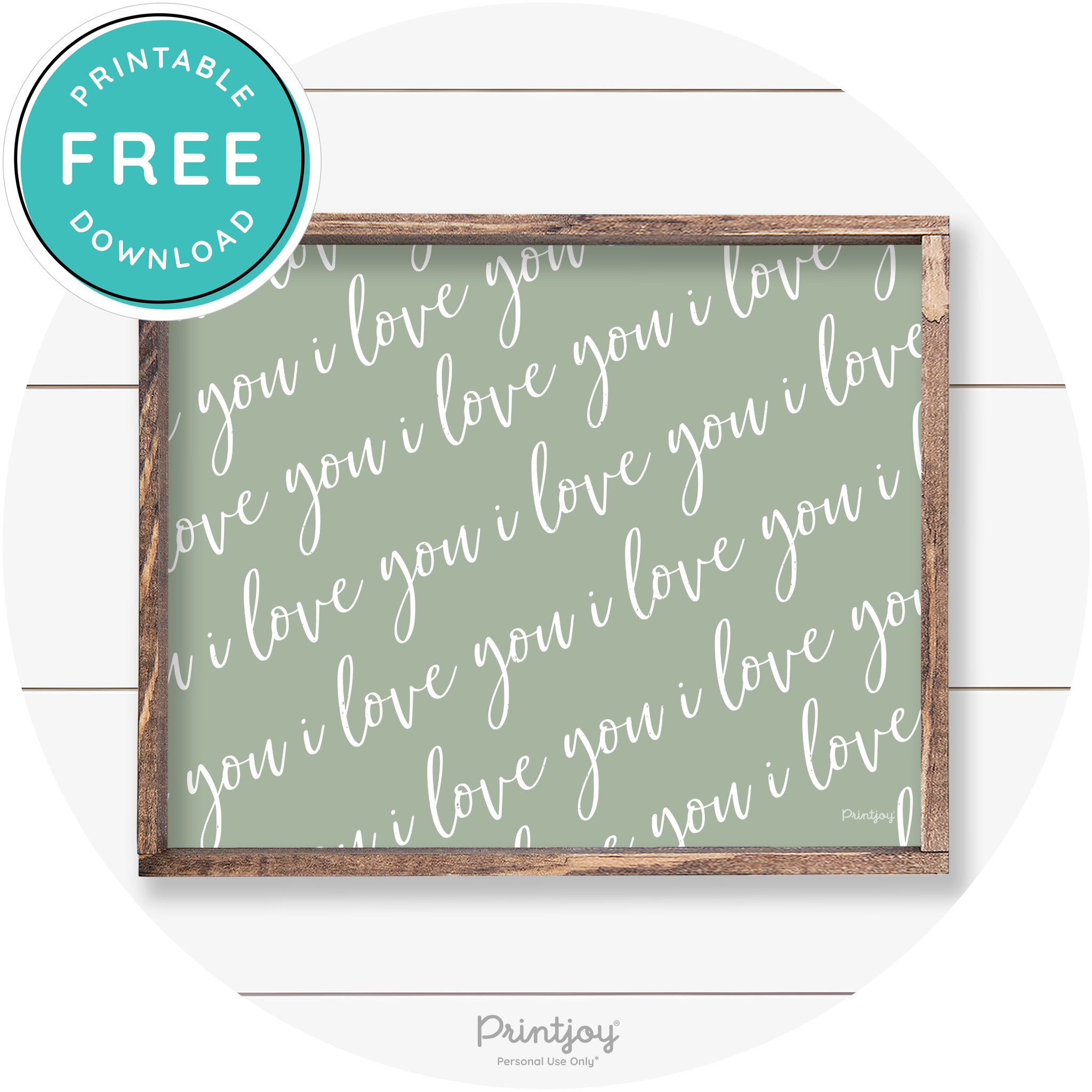 I Love You Pattern Cute Couples Farmhouse Wall Art Free Printable - Printjoy