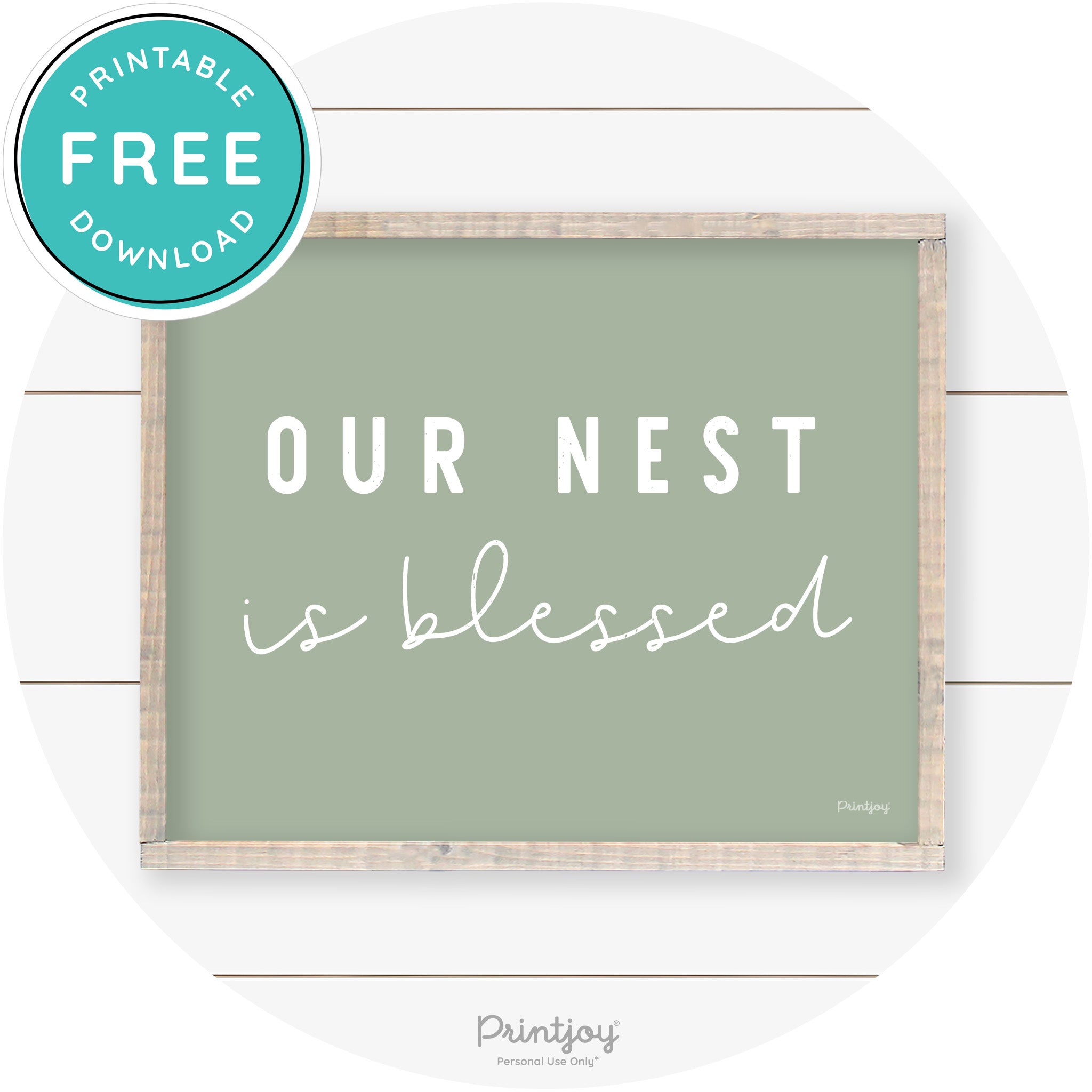 Our Nest Is Blessed Farmhouse Living Room Wall Art Free Printable - Printjoy