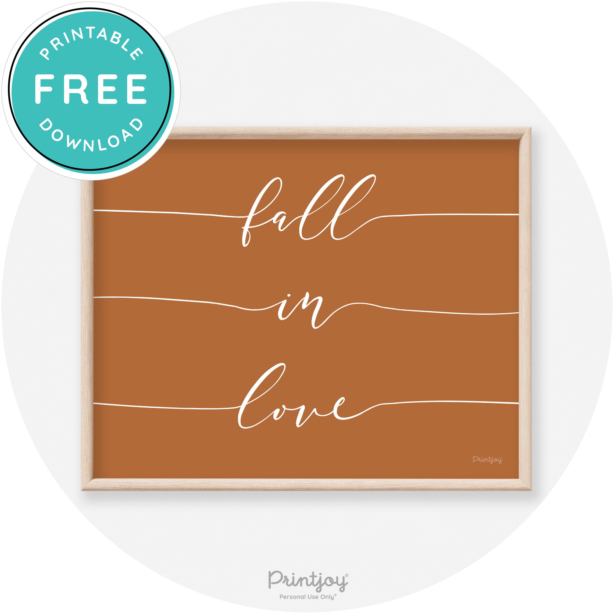 Fall In Love Autumn Modern Transitional Wall Art Decor Free Printable - Printjoy