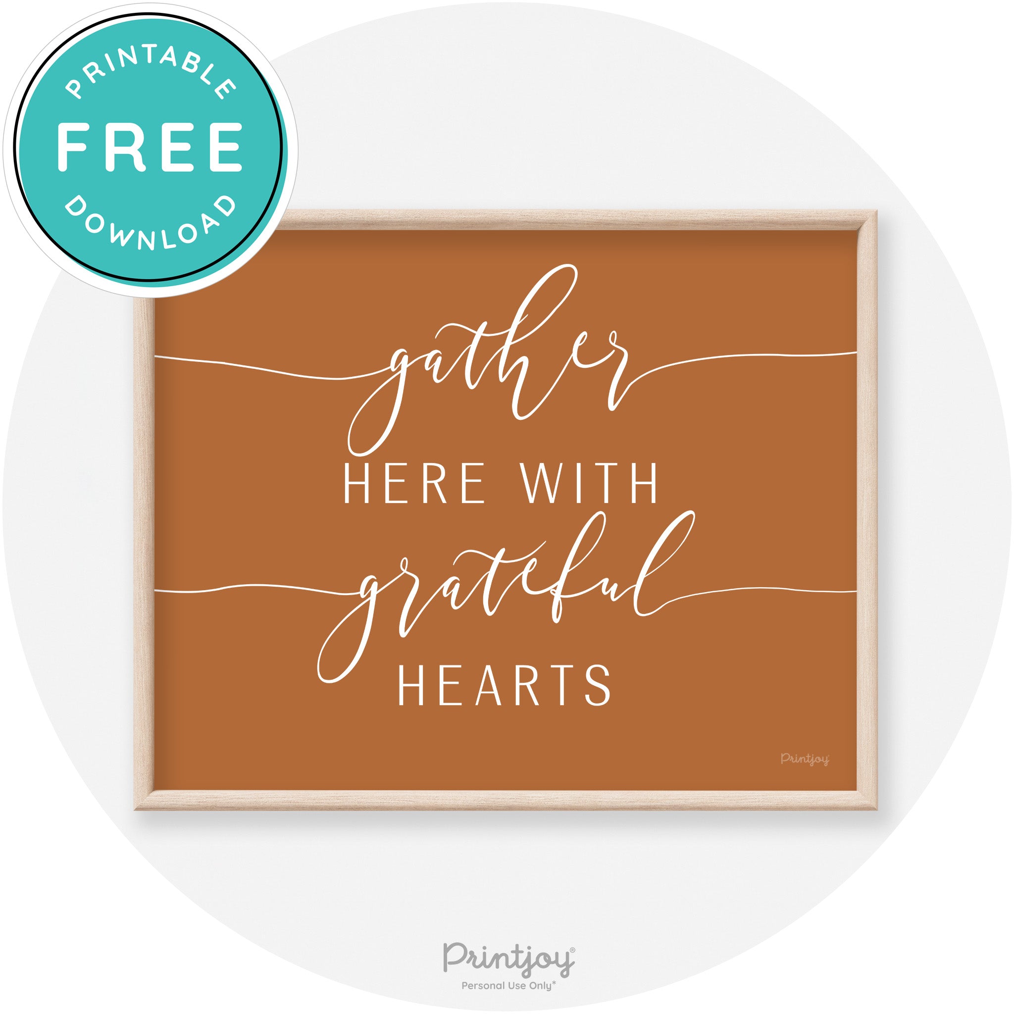 Gather Here Grateful Hearts Thanksgiving Transitional Art Free Printable - Printjoy
