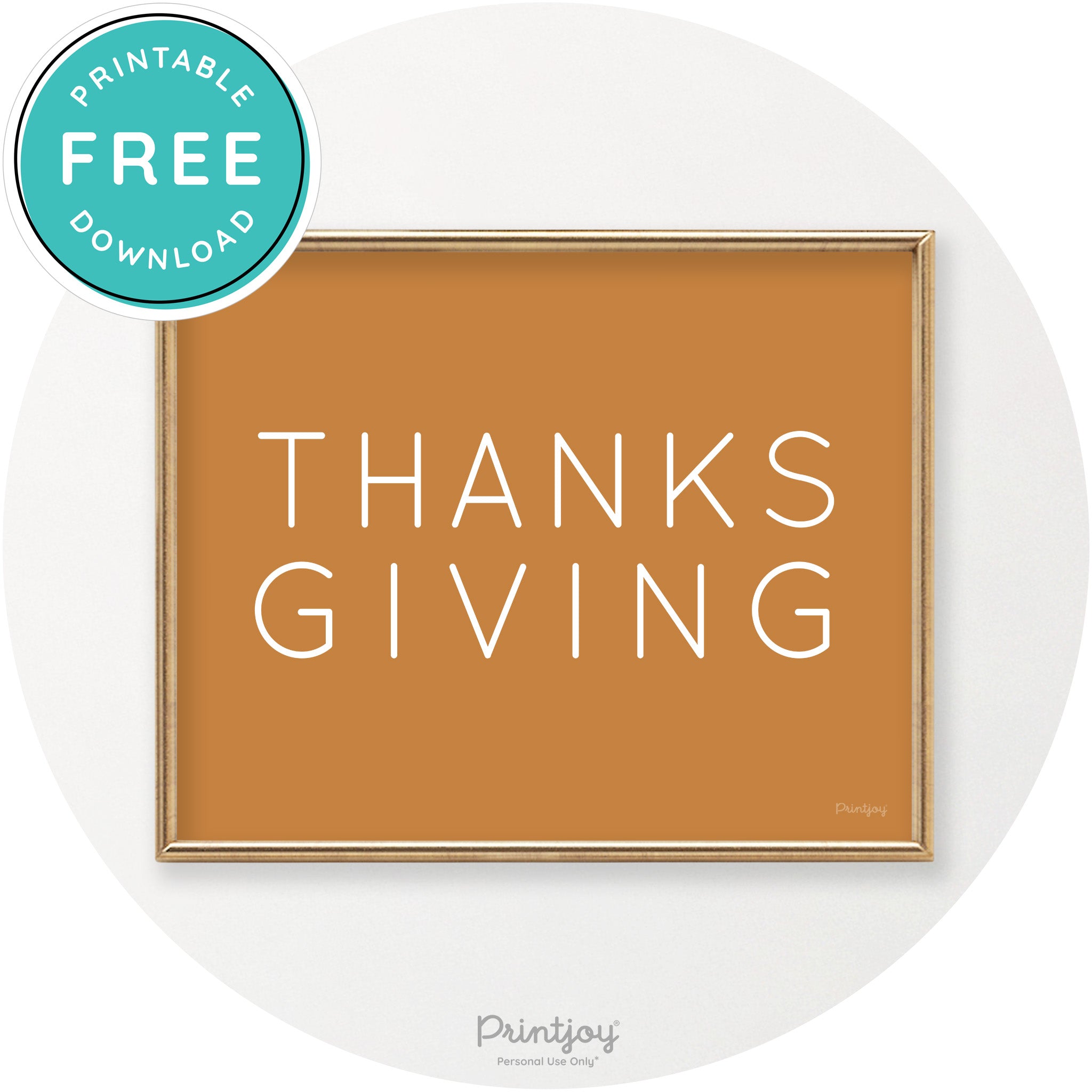 Thanksgiving Cute Typography Modern Chic Wall Art Printable - Printjoy