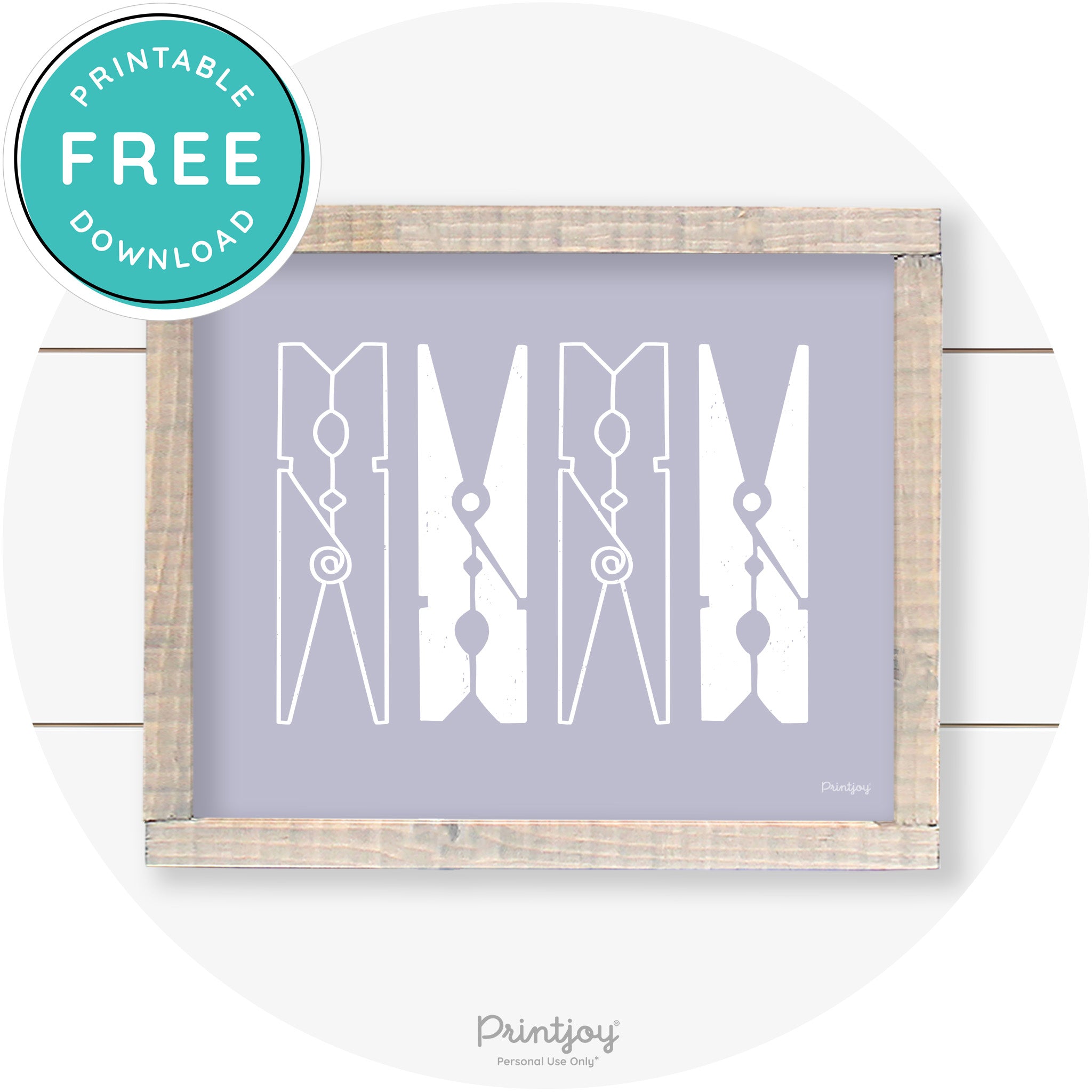 Clothespins Cute Laundry Room Farmhouse Wall Art Free Printable - Printjoy