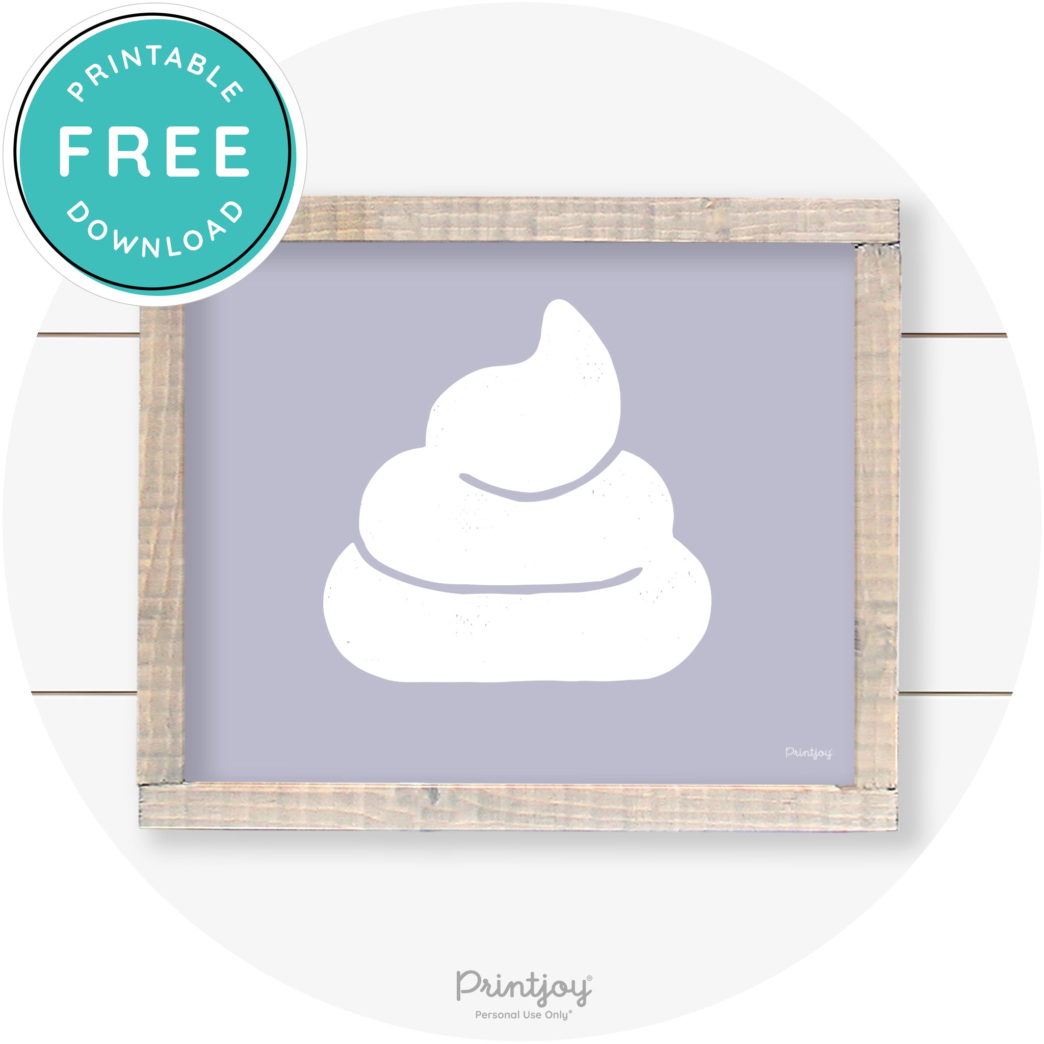 Poop Emoji Silhouette Funny Bathroom Sign Wall Art Free Printable - Printjoy