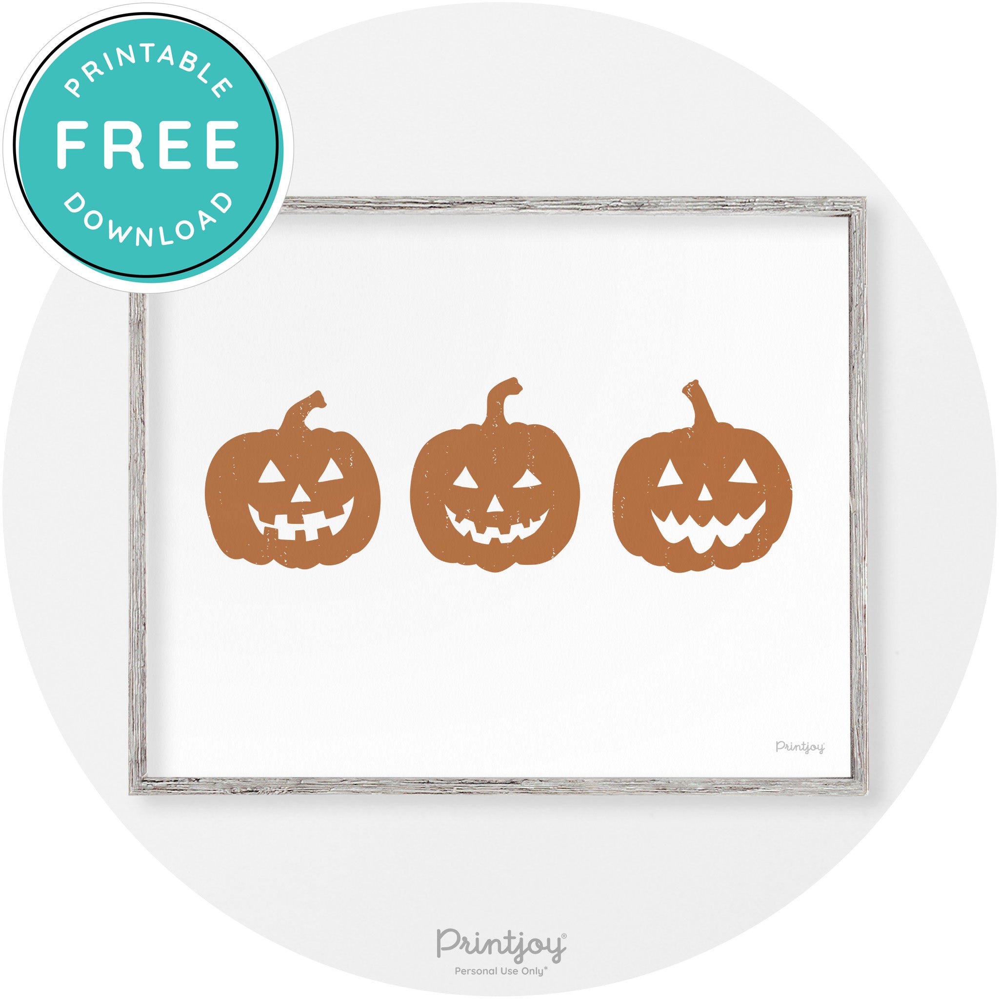 Halloween Jack O Lantern Pumpkins Vintage Wall Art Free Printable - Printjoy
