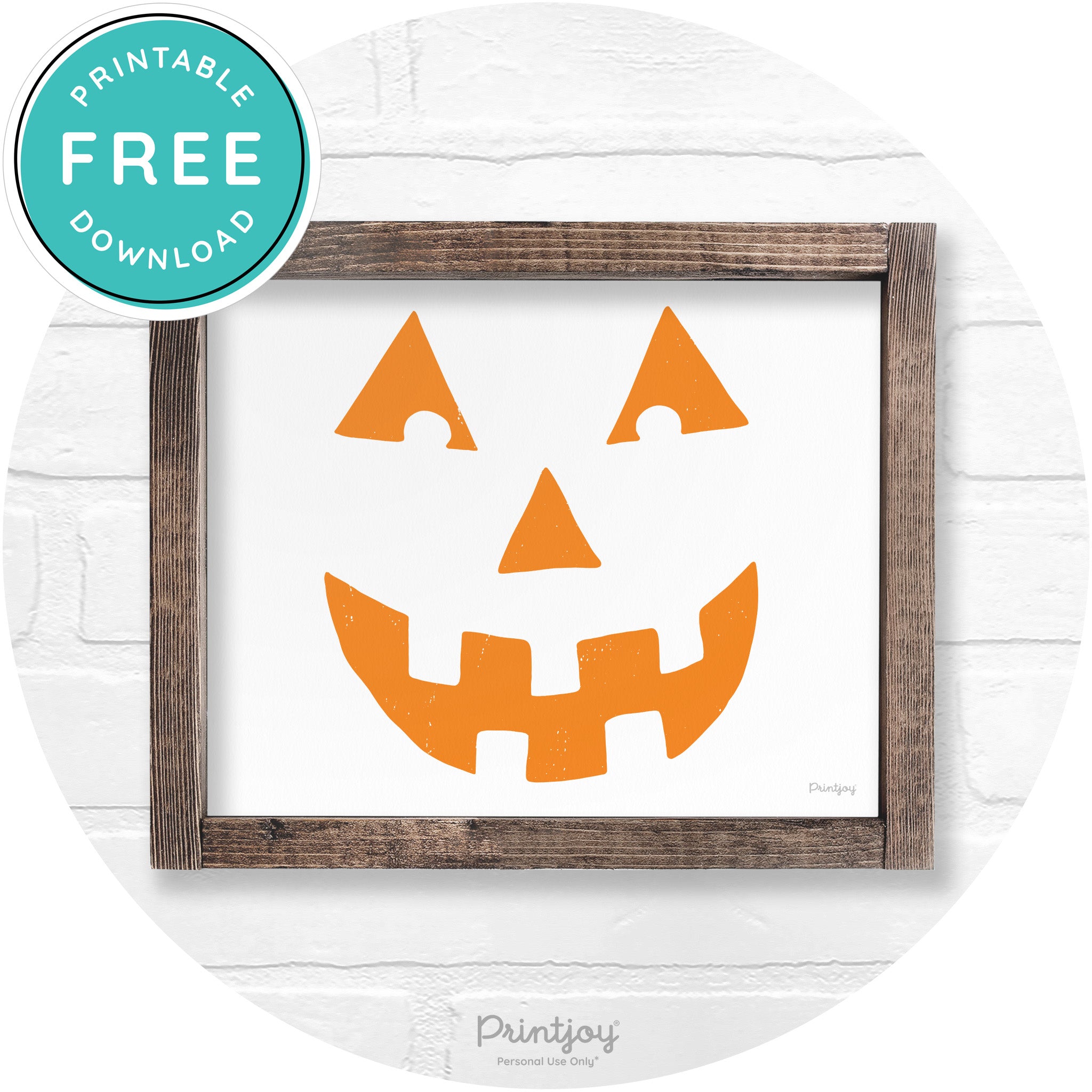 Jack O Lantern Halloween Rustic Farmhouse Wall Art Free Printable - Printjoy