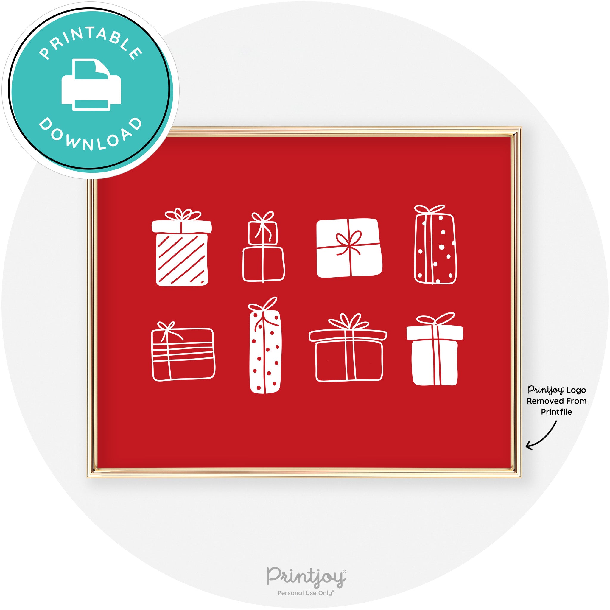 Presents Christmas Gifts Cute Modern Chic Wall Art Free Printable - Printjoy