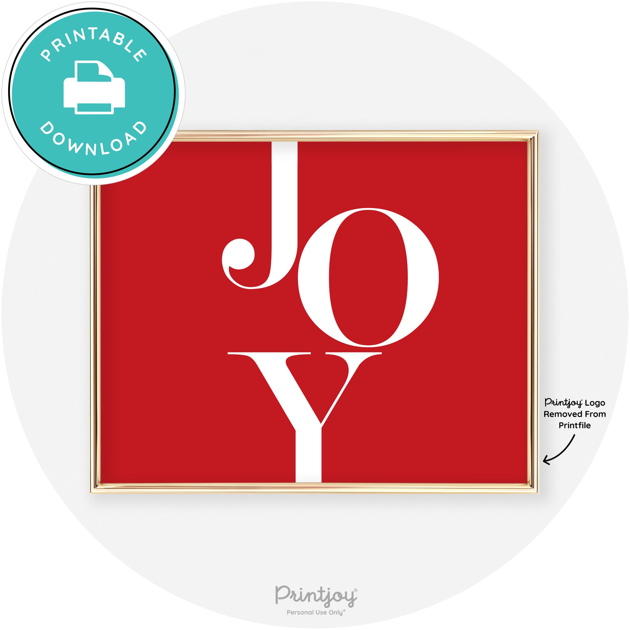 Joy Typography Cute Simple Modern Wall Art Decor Free Printable - Printjoy