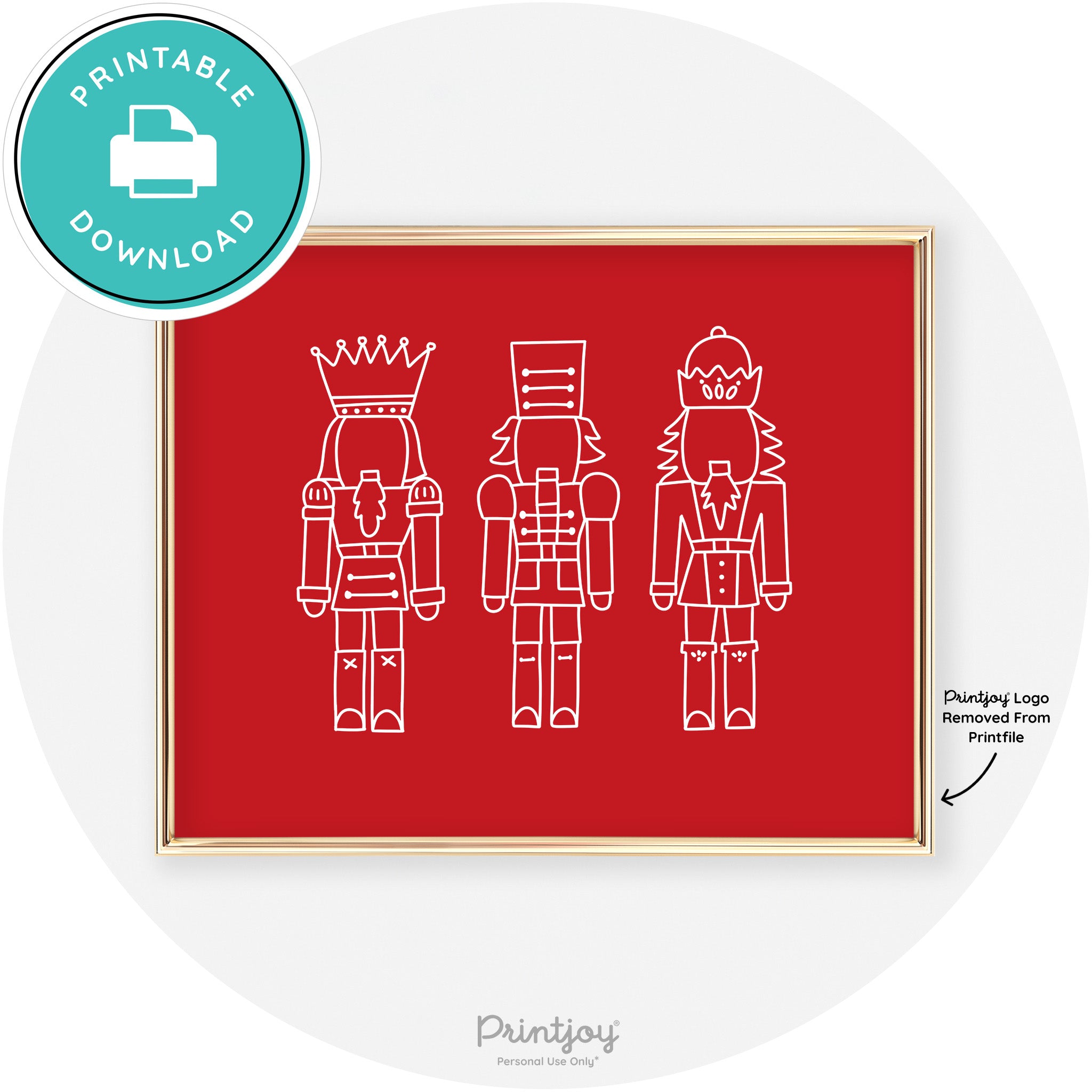 Nutcrackers Line Art Cute Modern Chic Wall Art Decor Free Printable - Printjoy