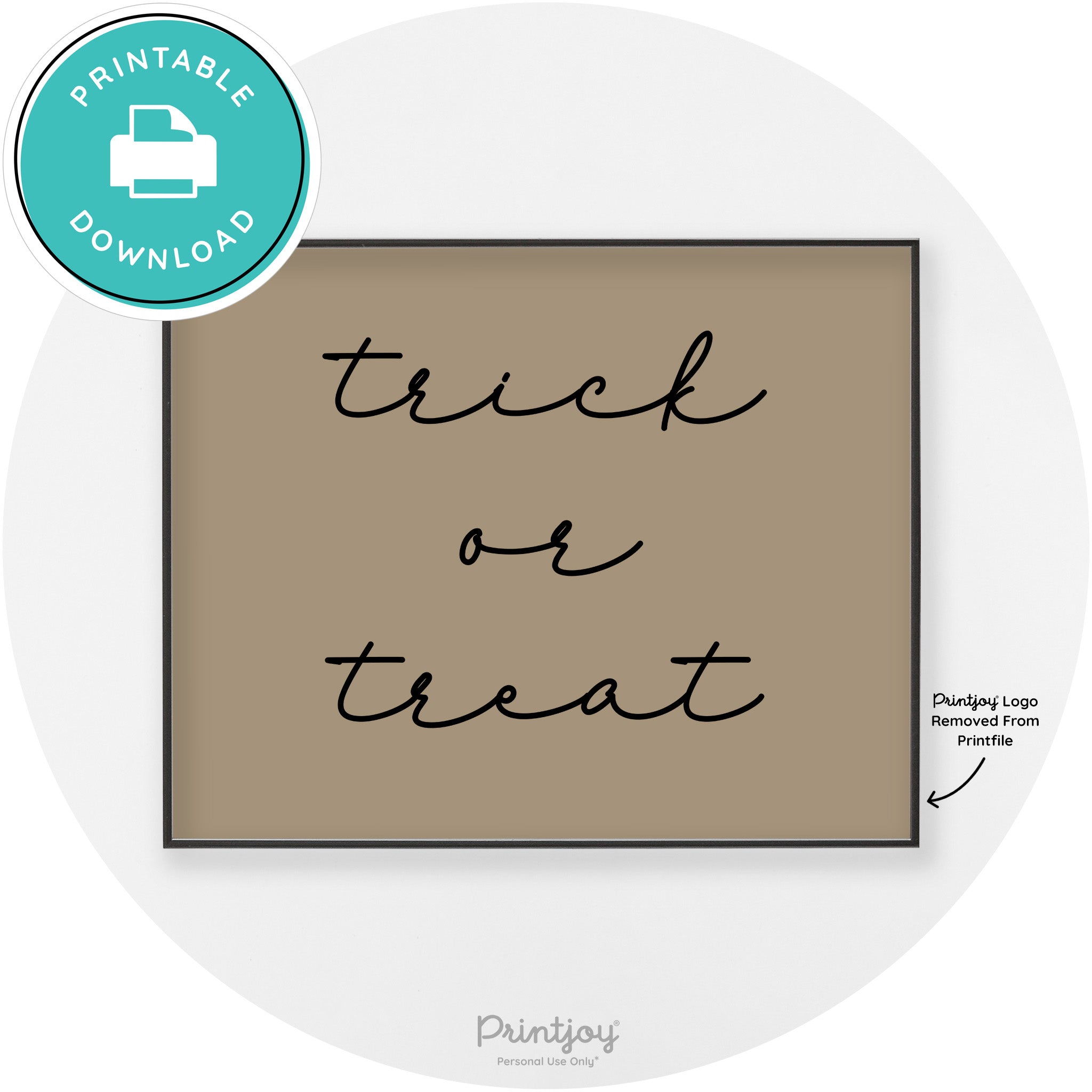 Halloween Cute Trick Or Treat Modern Chic Wall Art Printable - Printjoy