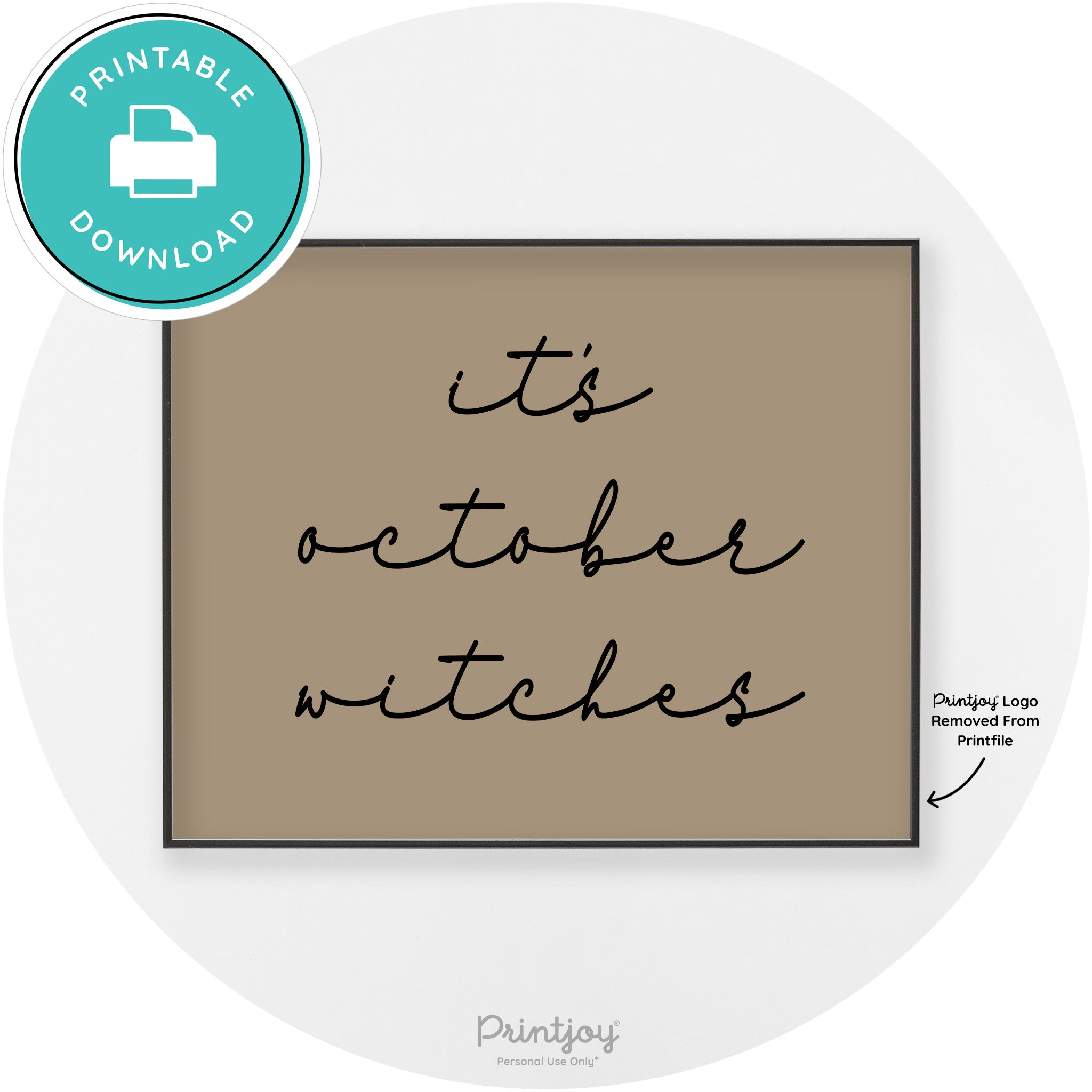 It's October Witches Funny Halloween Chic Wall Art Free Printable - Printjoy