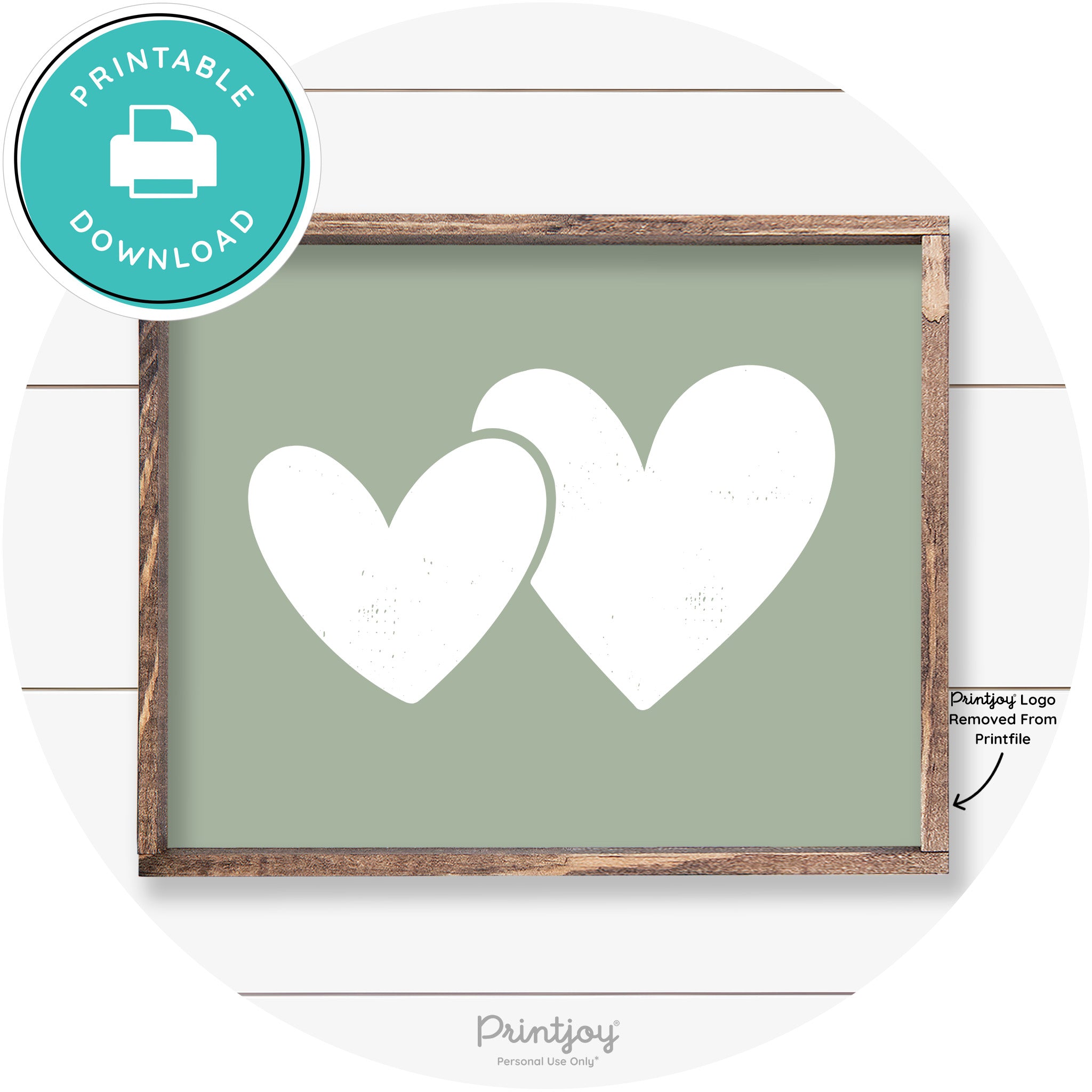 Heart Silhouettes Cute Couples Farmhouse Wall Art Free Printable