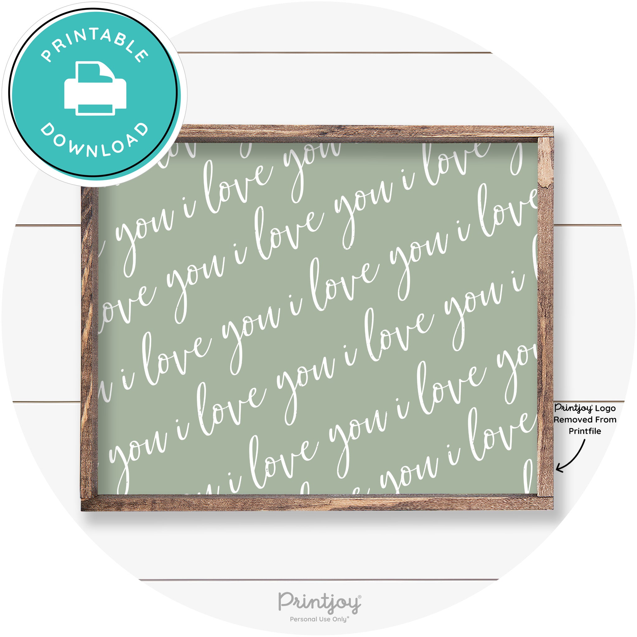 I Love You Pattern Cute Couples Farmhouse Wall Art Free Printable - Printjoy