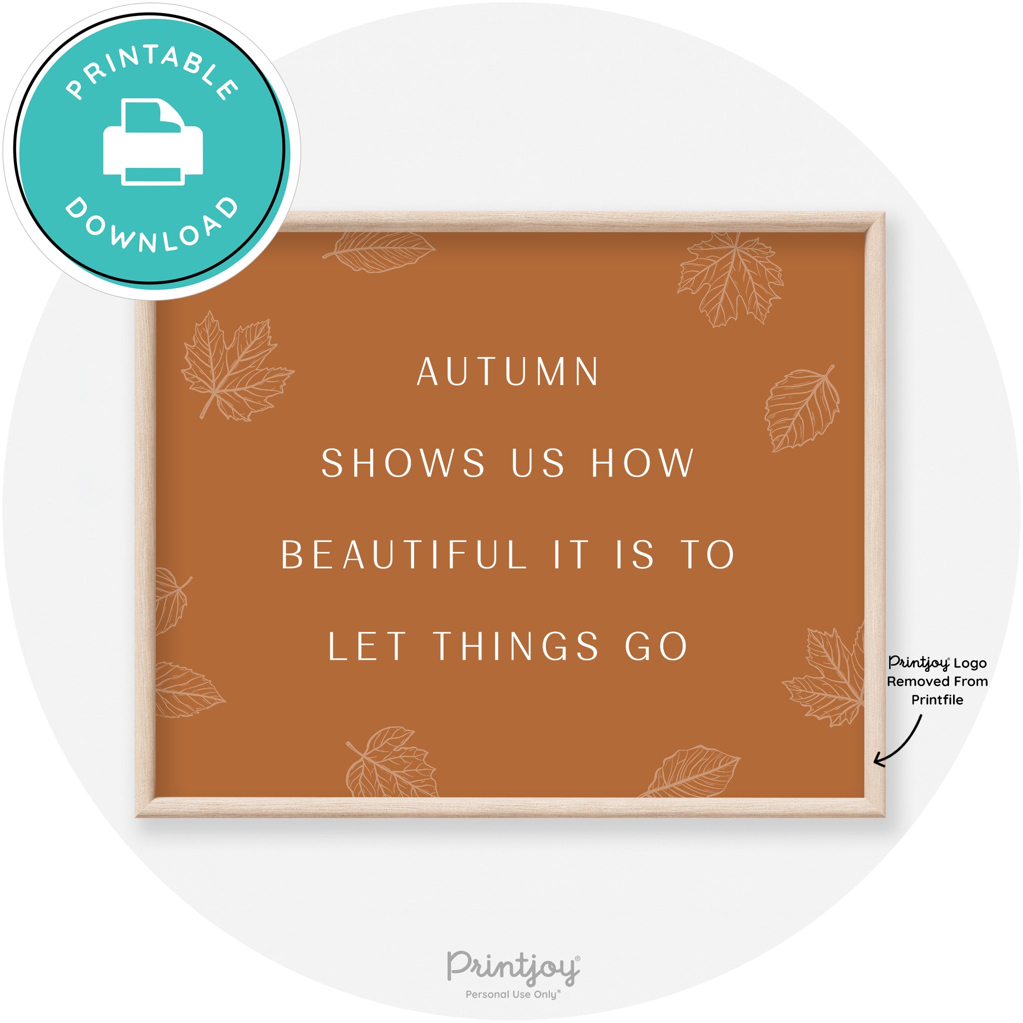 Fall Quote Autumn Let Things Go Transitional Wall Art Free Printable - Printjoy