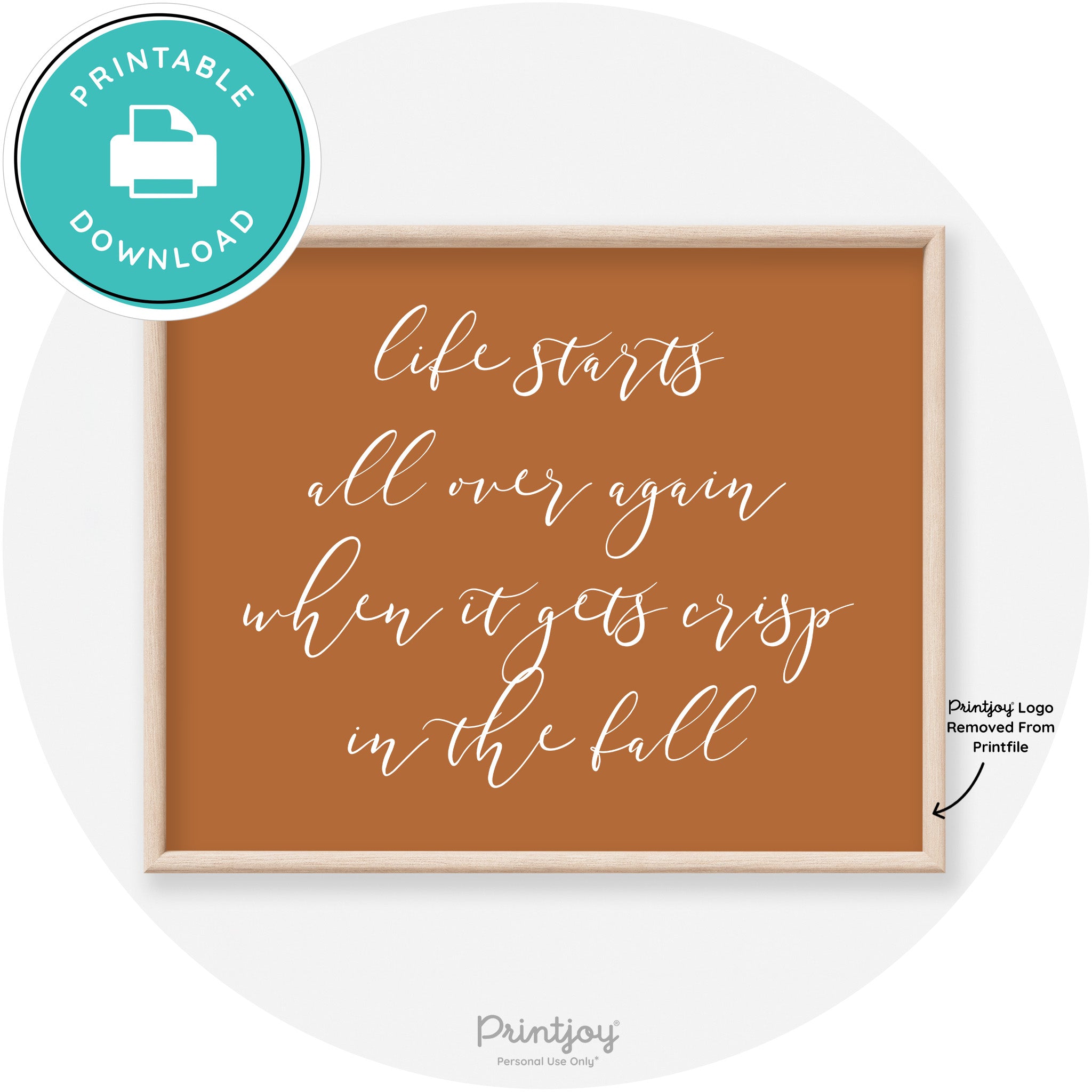 Fall Quote Modern Transitional Decor Wall Art Free Printable - Printjoy